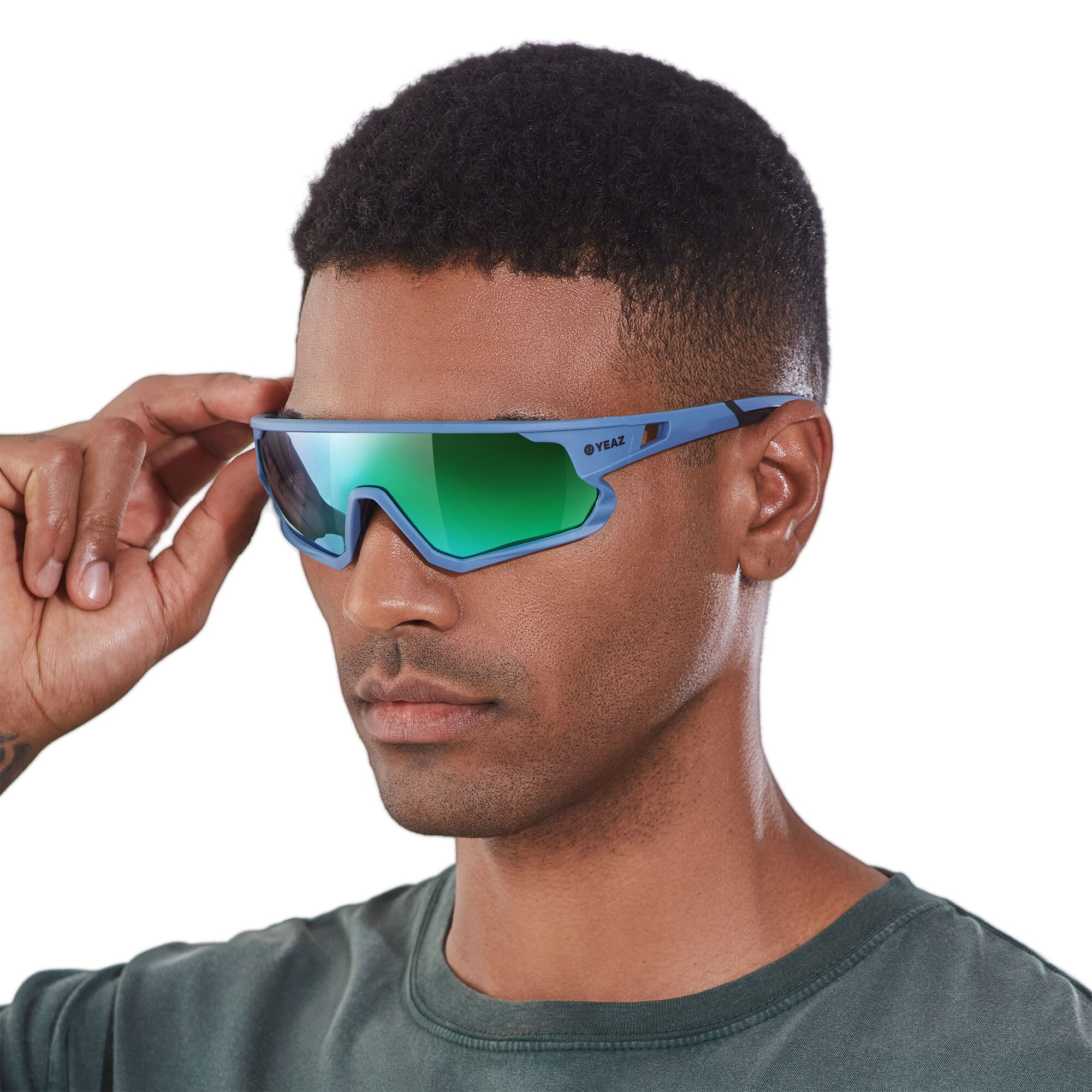 YEAZ Sportbrille »Sport-Sonnenbrille Cyan Blue/Green SUNRISE«