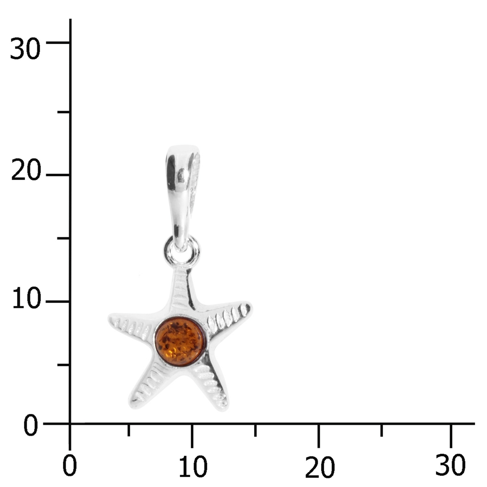 OSTSEE-SCHMUCK Kettenanhänger »- Seestern - Silber 925/000 - Bernstein«