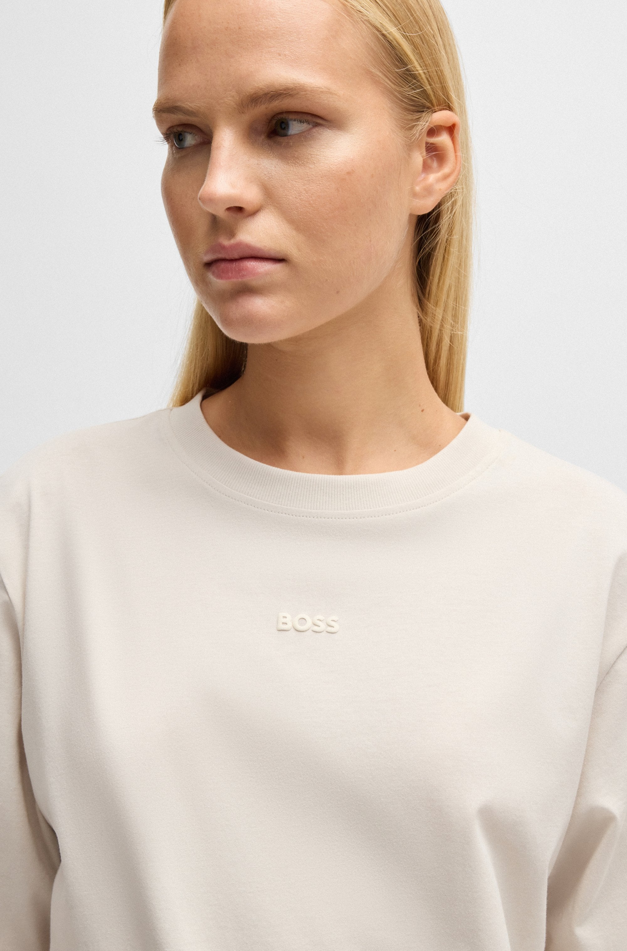 BOSS ORANGE T-Shirt »Enis Premium Damenmode«, mit weiten Ärmeln