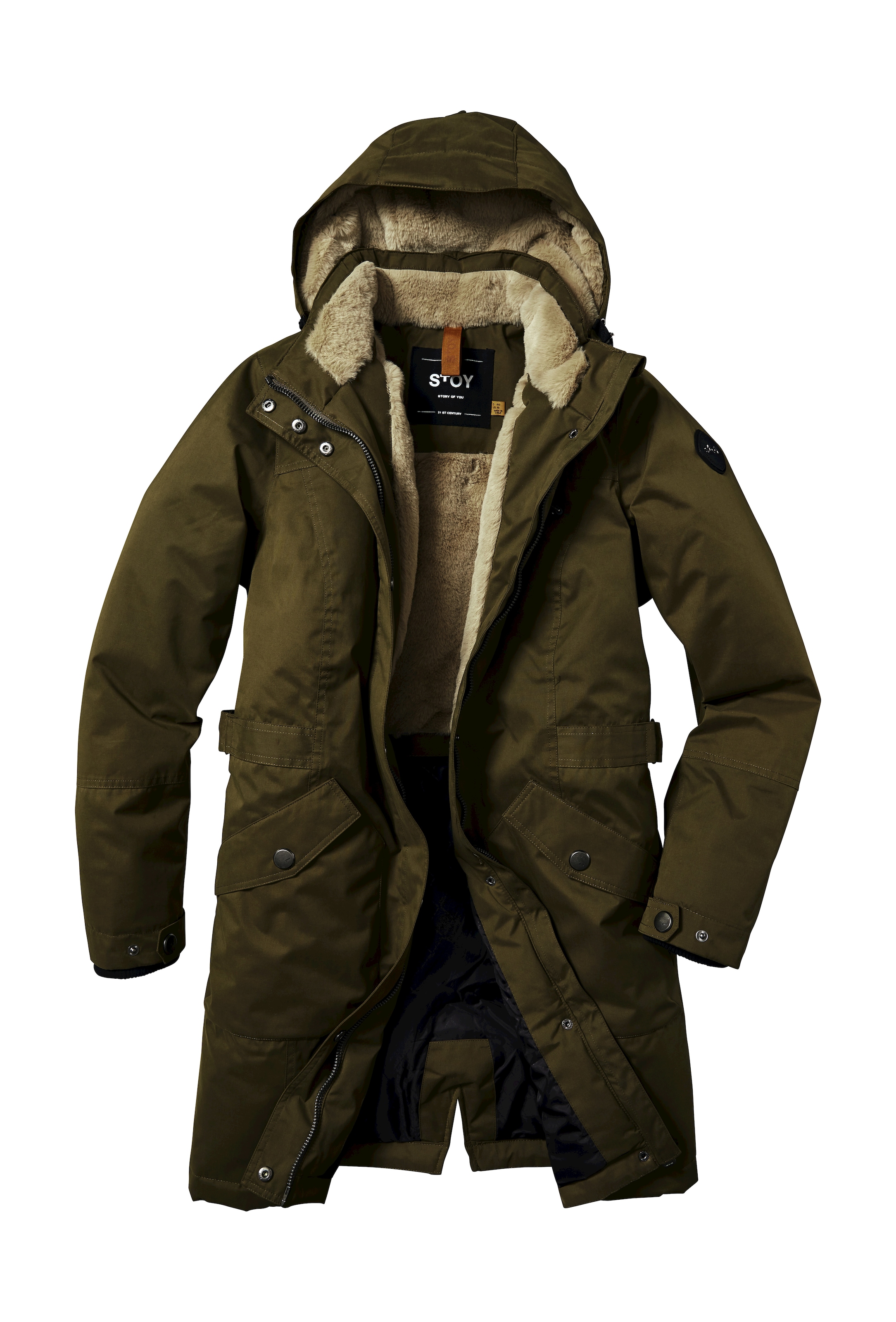 STOY Parka »STW 2 WMN PRK«, Wasserdichter, atmungsaktiver Parka mit abnehmbarer Kapuze