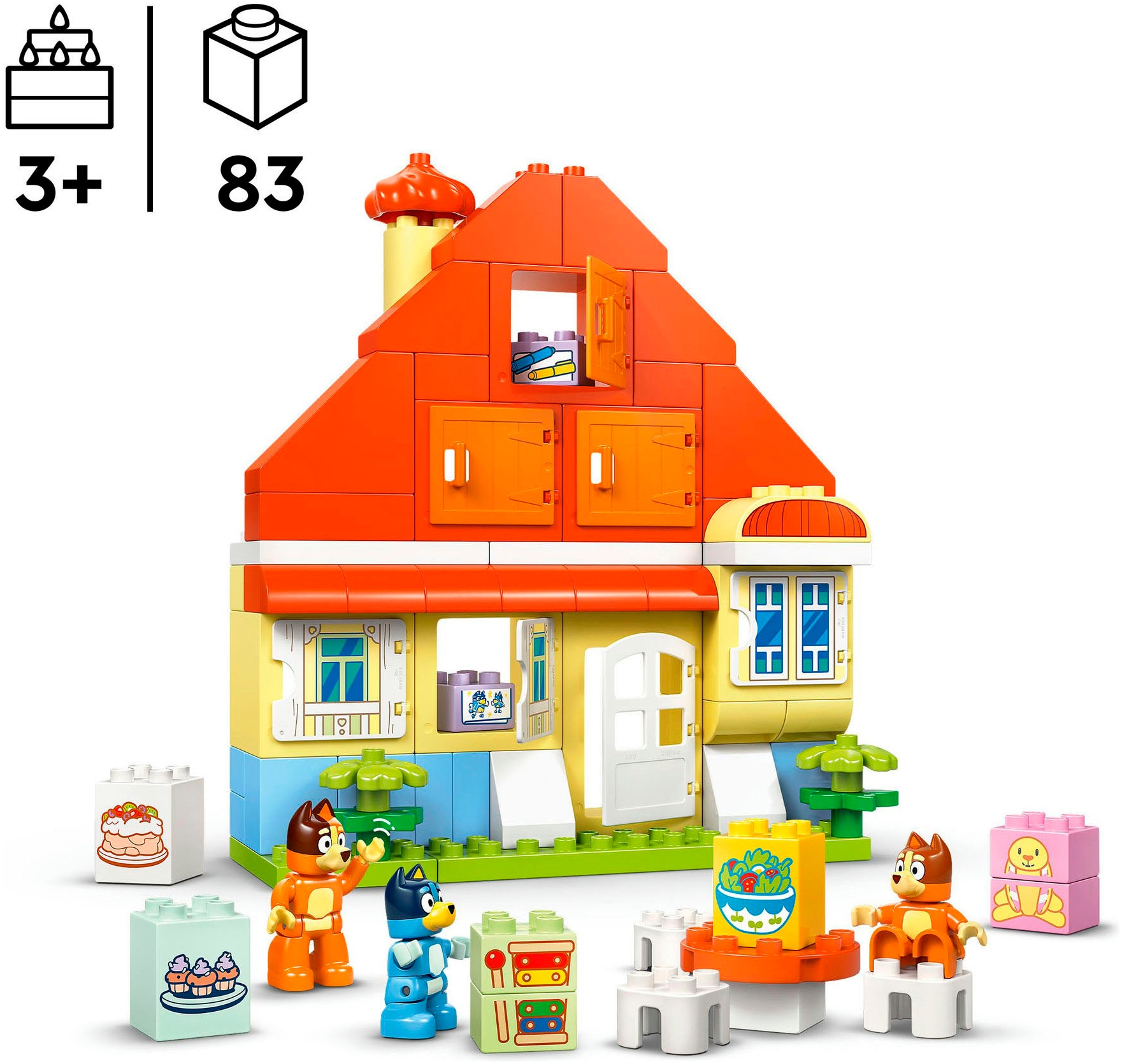 LEGO® Konstruktionsspielsteine »Blueys Familienhaus mit Memory-Spiel (10459), LEGO DUPLO Bluey« Made in Europe