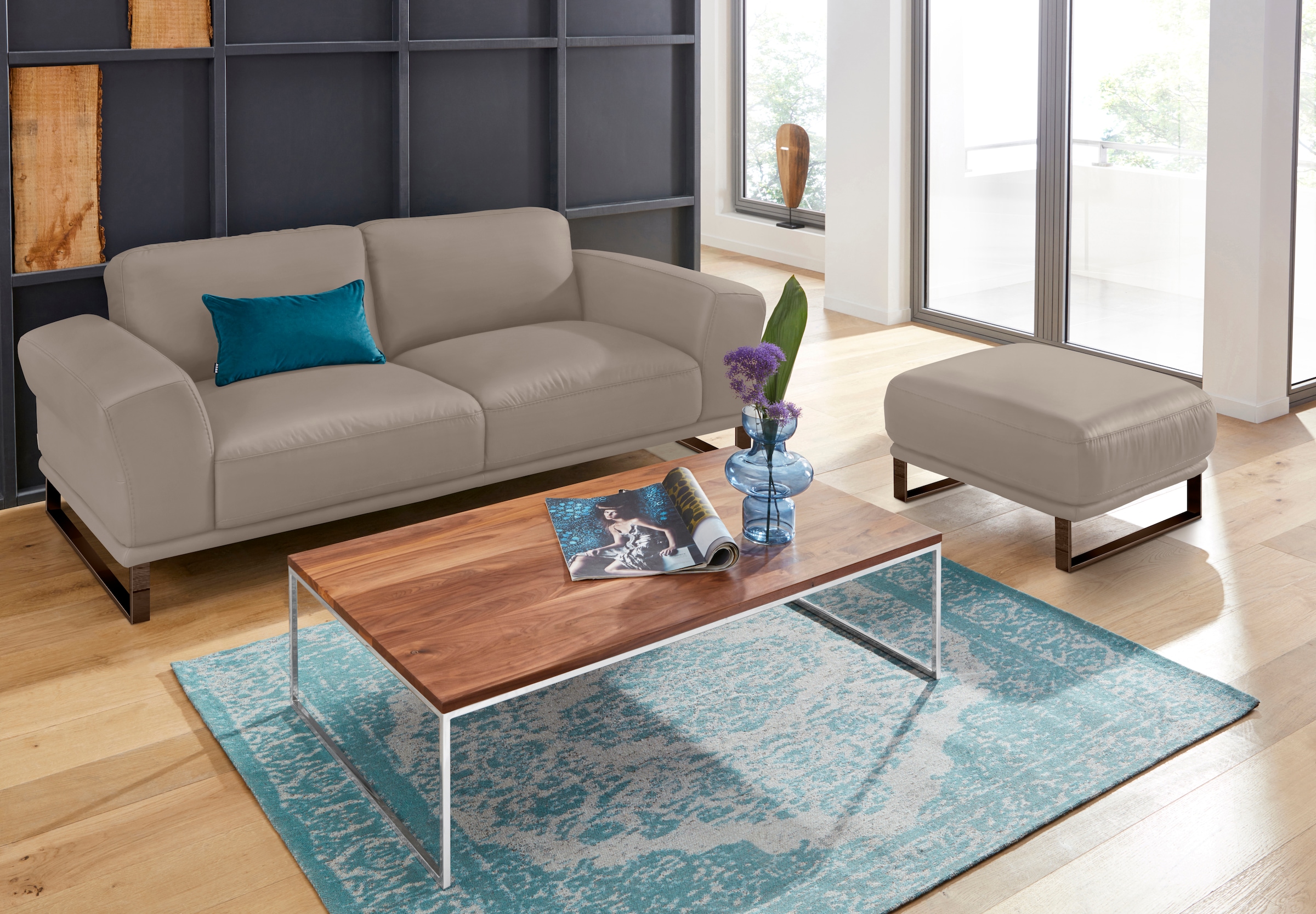 W.SCHILLIG 2,5-Sitzer »montanaa« mit Metallkufen in Bronze pulverbeschichtet, Breite 212 cm