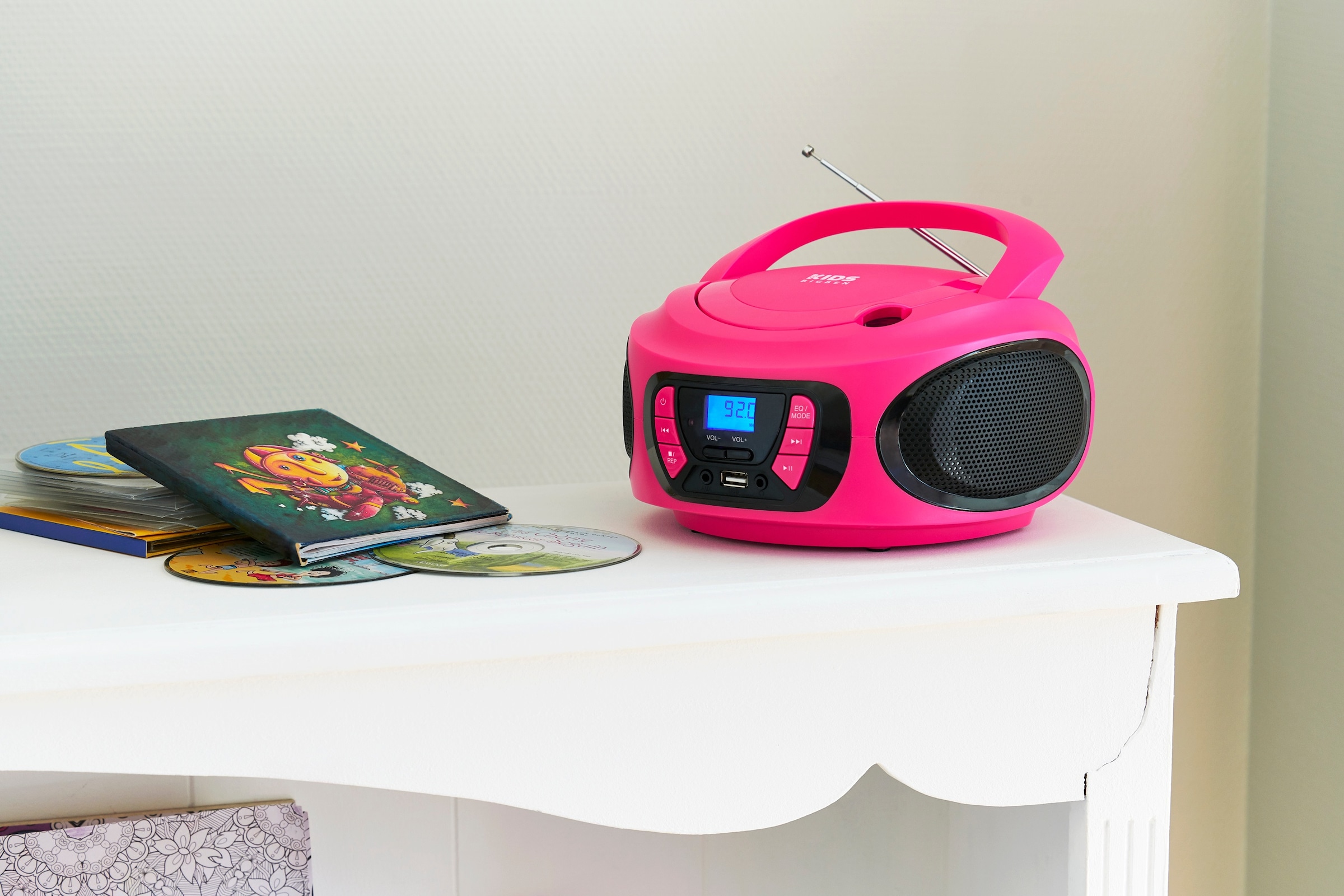 BigBen CD-Radiorecorder »Kids Tragbares CD/Radio AU387292 USB/BT pink«, (Bluetooth FM-Tuner)