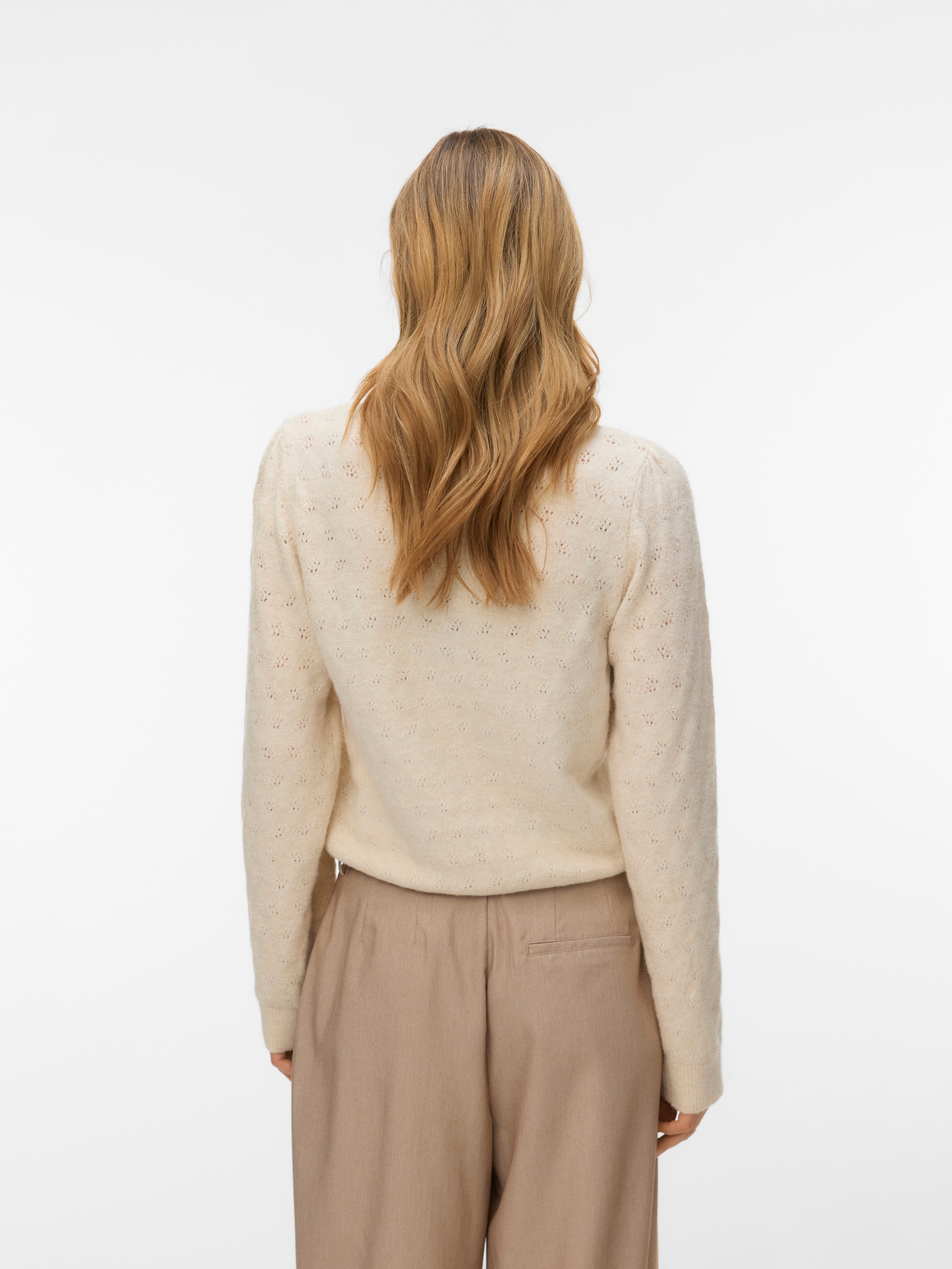 Vero Moda Strickpullover »VMDOFFY STITCH LS O-NECK PULLOVER NOOS« Materialmix, regular fit