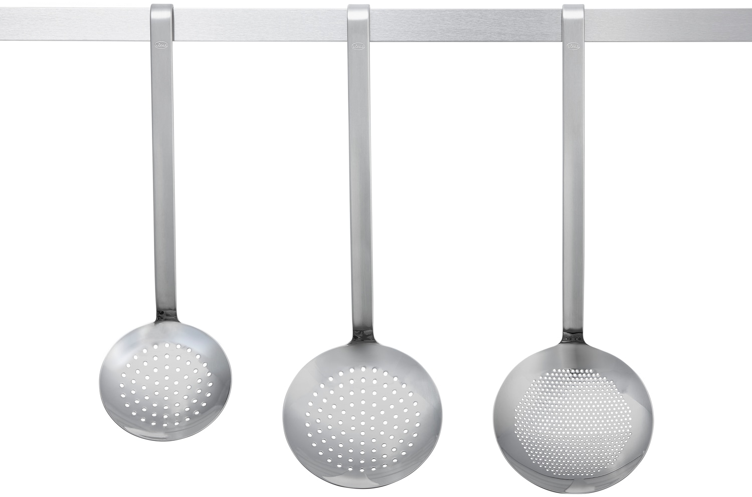 RÖSLE Schaumlöffel Abseihlöffel mit Hakengriff, Edelstahl 18/10, spülmaschinengeeignet