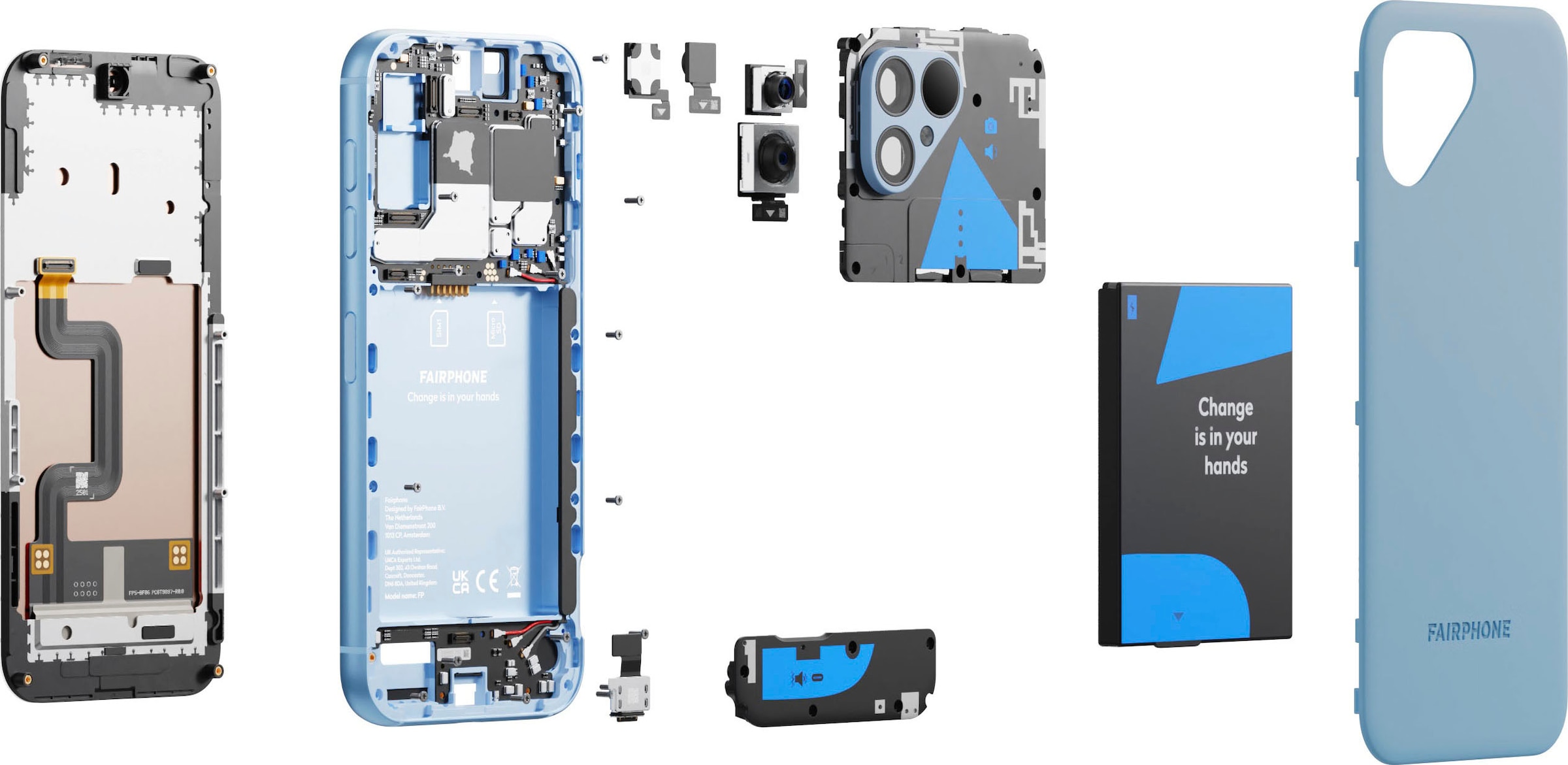 MP Jahre »FAIRPHONE Garantie Zoll, cm/6,46 50 blue, Smartphone 3 UNIVERSAL ➥ | 16,40 Kamera XXL 256 GB sky Fairphone 5«, Speicherplatz,