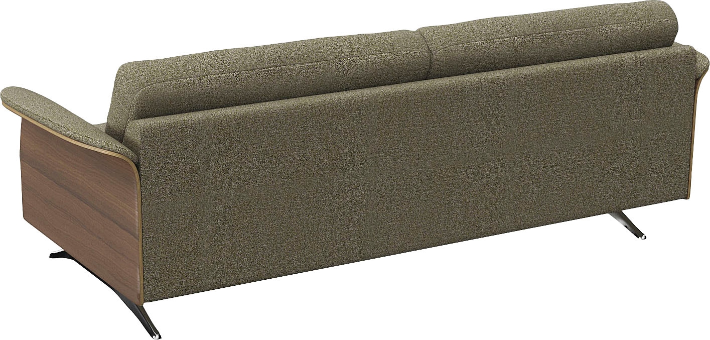 FLEXLUX 3-Sitzer »Glow Designsofa, bequem und komfortabel durch hochwertigen Sitzaufbau« Skandinavisches Design, hochwertige Verarbeitung, Armlehne walnuss