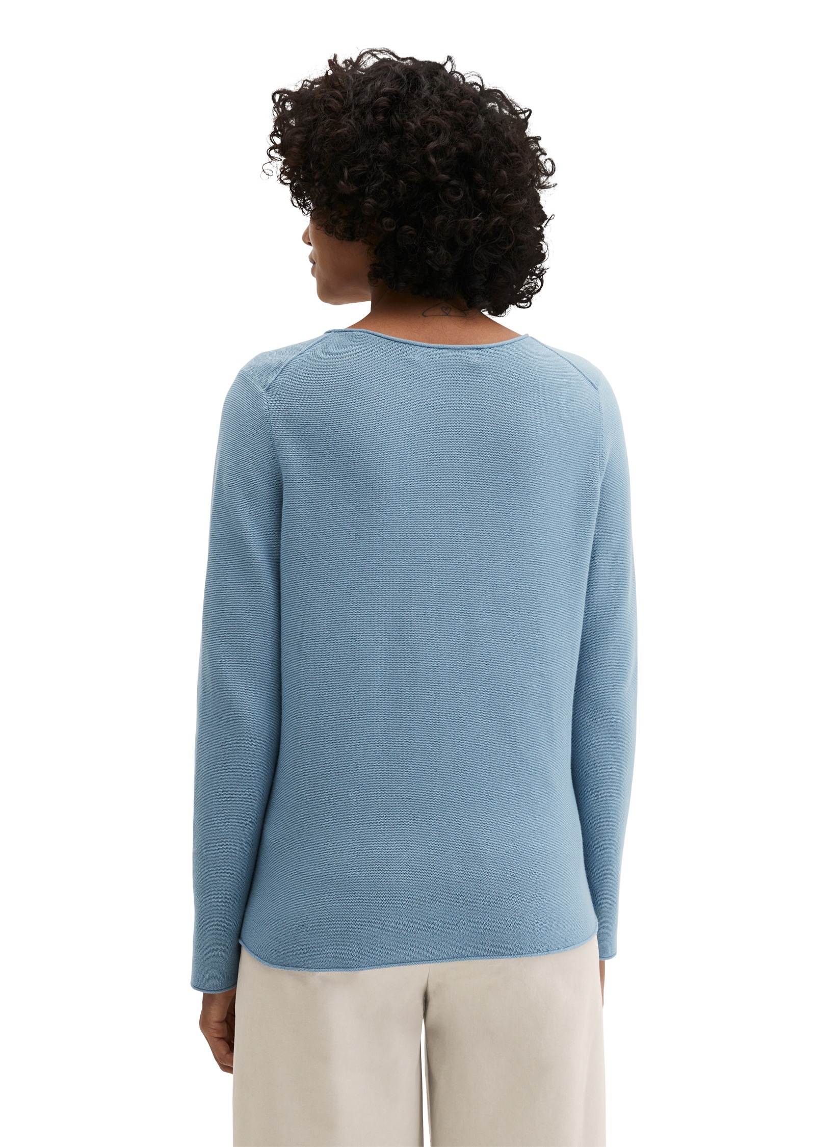 Marc O'Polo Strickpullover slim fit aus softem Organic Cotton, mit Rollkanten