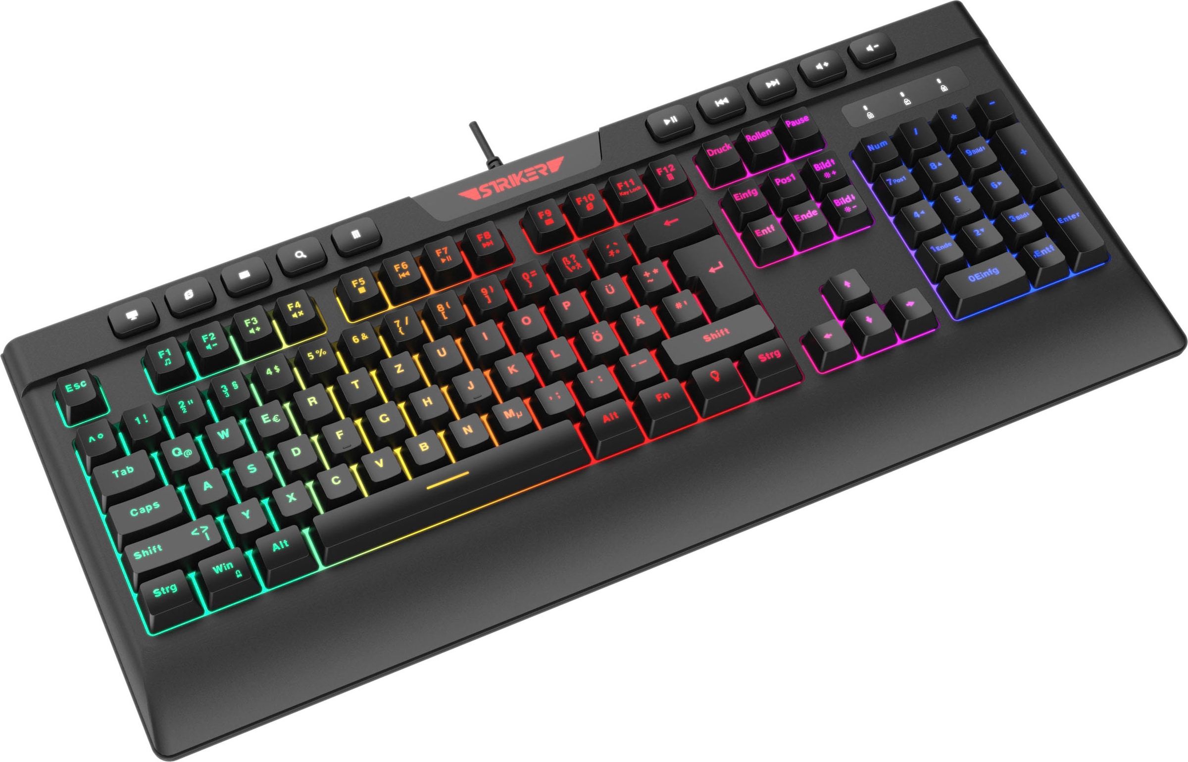 Hyrican Gaming-Tastatur (Fn-Tasten-USB-Anschluss-Multimedia-Tasten) (Anti-Ghosting, Multimedia-Tasten, | »Striker UNIVERSAL RGB)«, kaufen ST-GKB8115