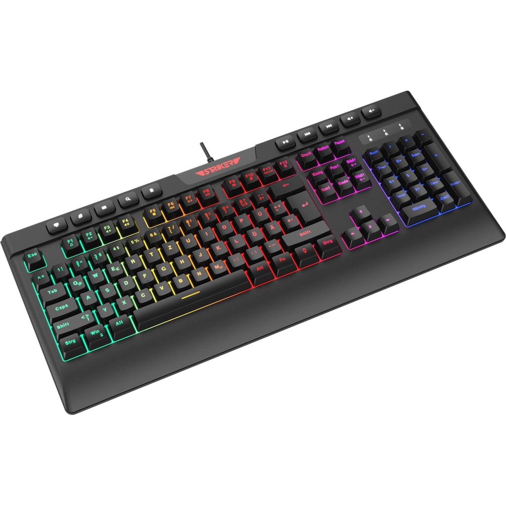 Hyrican Gaming-Tastatur »Striker ST-GKB8115 (Anti-Ghosting, Multimedia-Tasten, RGB)«, (Fn-Tasten-USB-Anschluss-Multimedia-Tasten)