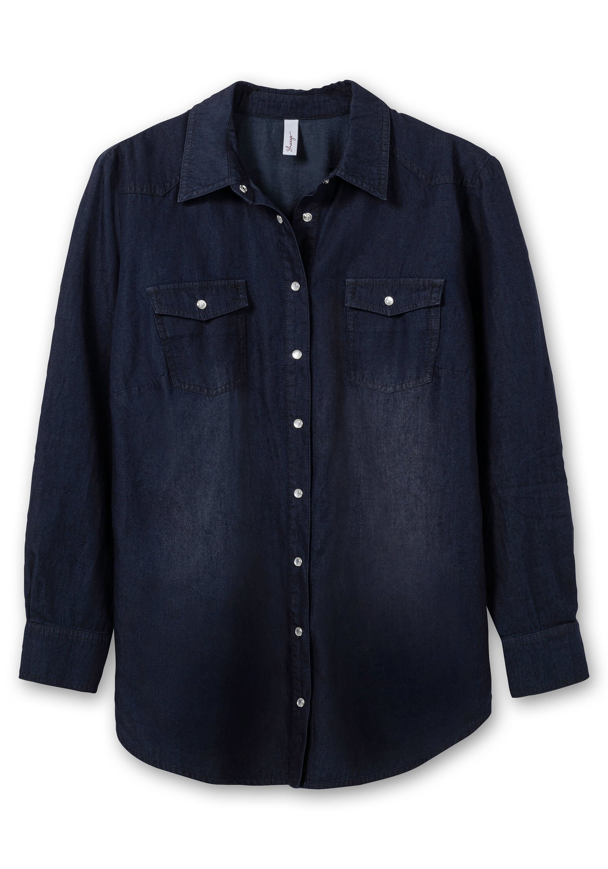 Sheego Jeansbluse »Jeansbluse mit Knopfleiste und Brusttaschen«