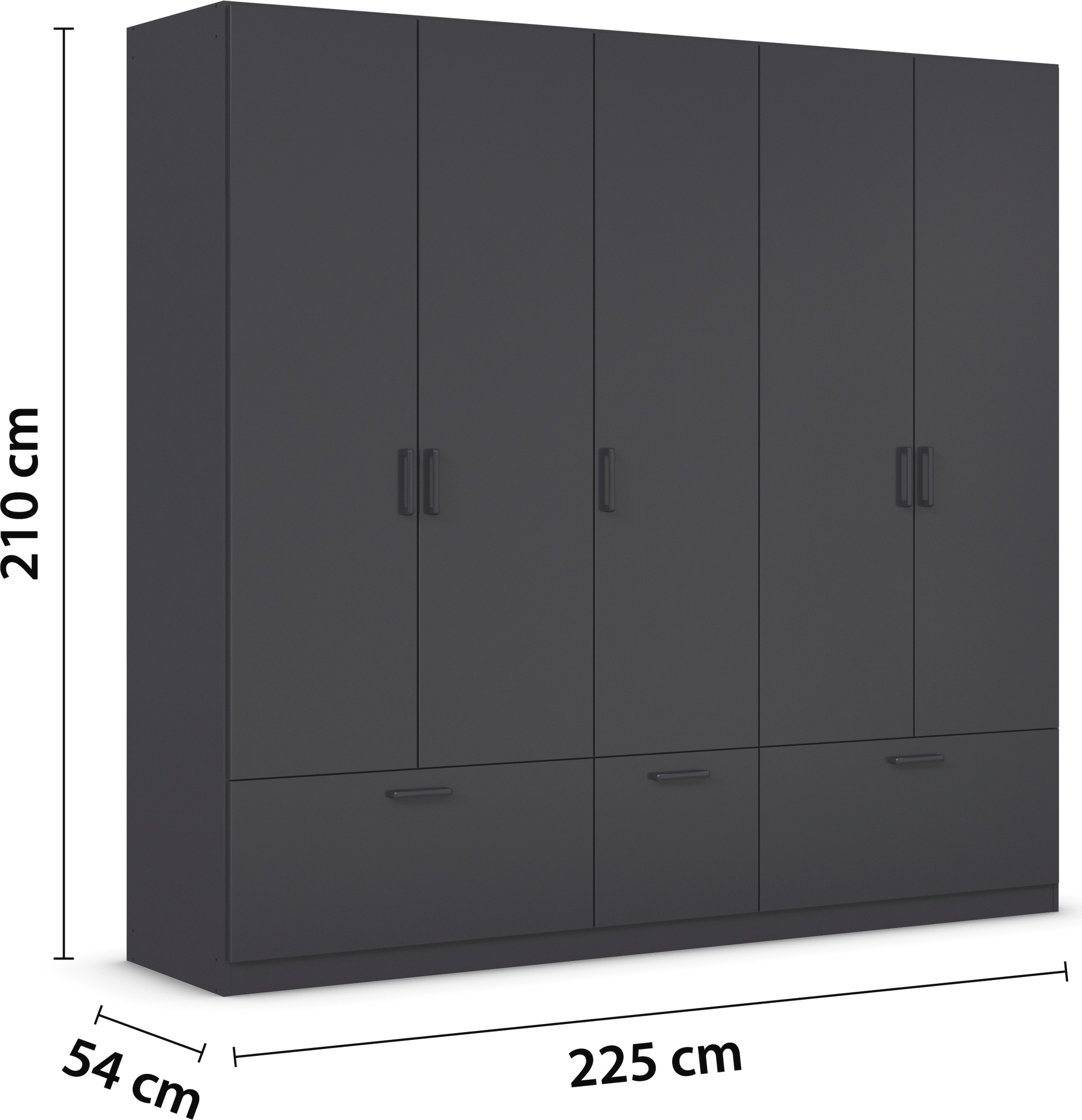 rauch Drehtürenschrank »Kleiderschrank Schrank Garderobe Wäscheschrank BARI«, mit Schubkästen und modernem Griff in Graumetallic MADE IN GERMANY