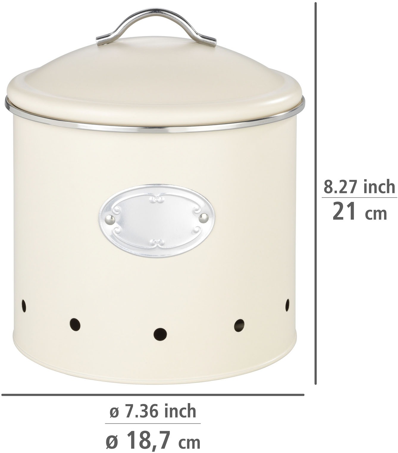 WENKO Vorratsdose »Modell Nero«, (1 tlg.), Aufbewahrungsdose für Lebensmittel mit Deckel & Luftlöchern, 4 L