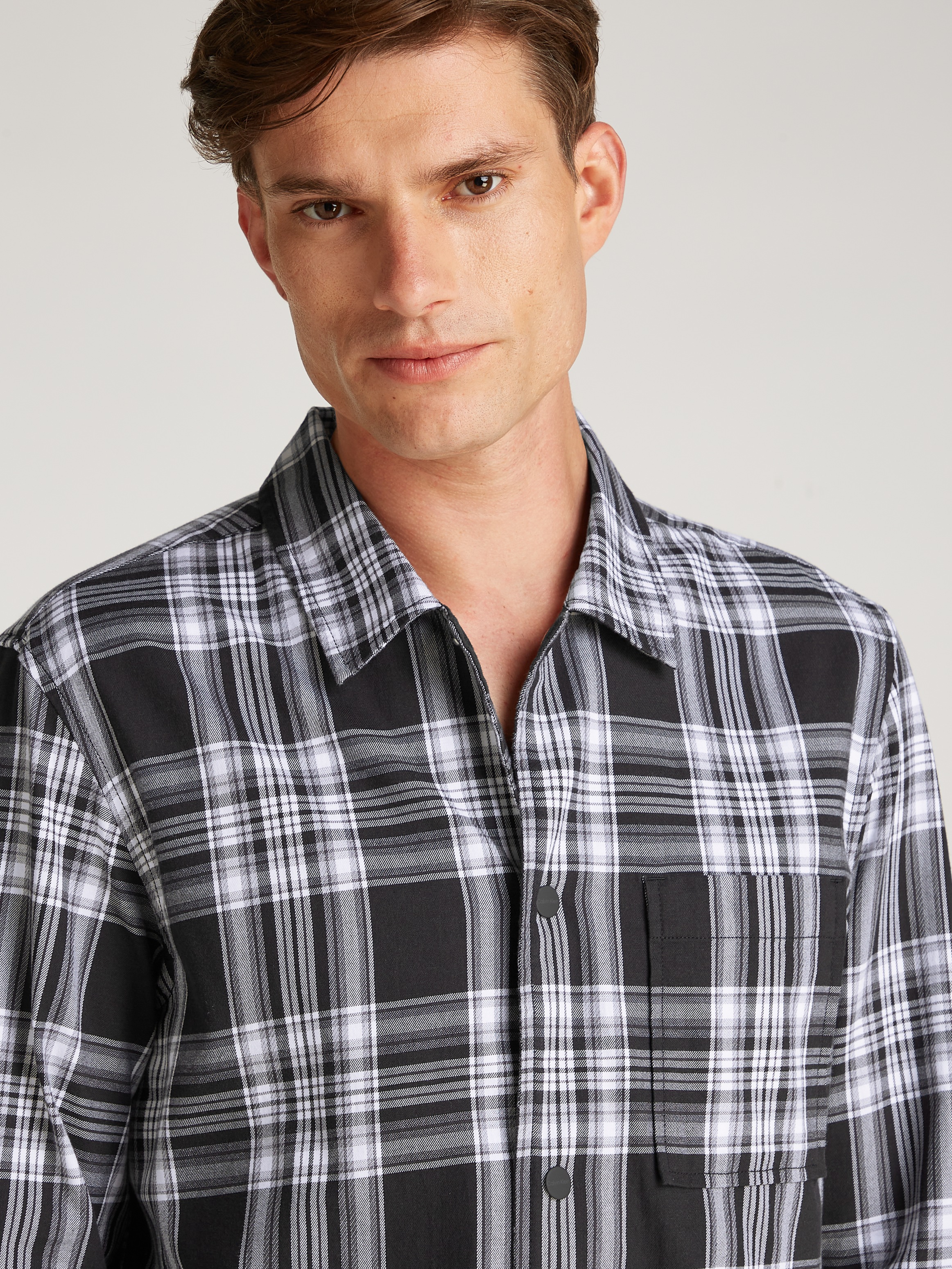 Calvin Klein Karohemd »TWILL CHECK SNAPS OVERSHIRT«, mit Logoprint