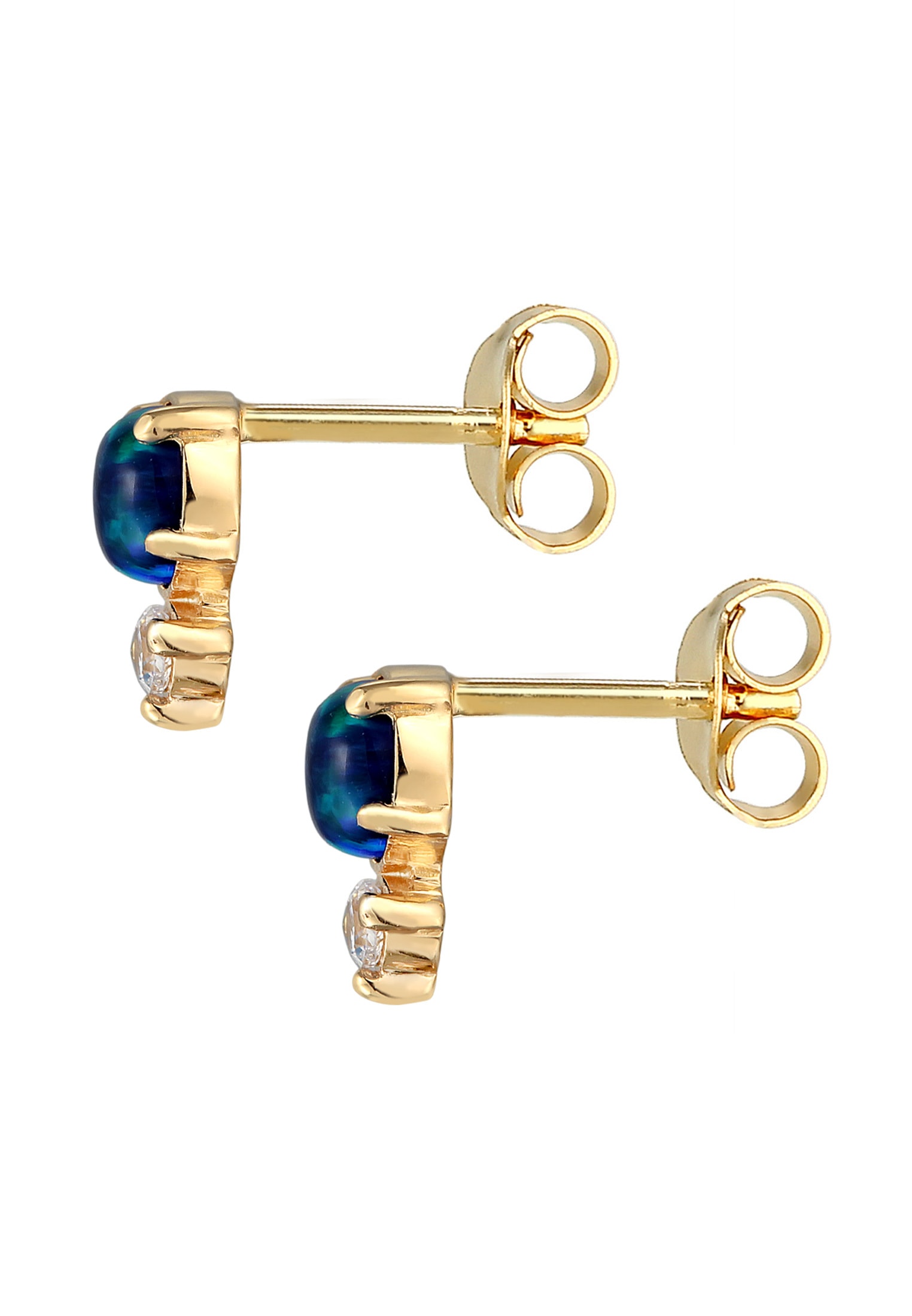 Elli Paar Ohrstecker »Ohrringe Opal Rund und Zirkonia 925 Silber«