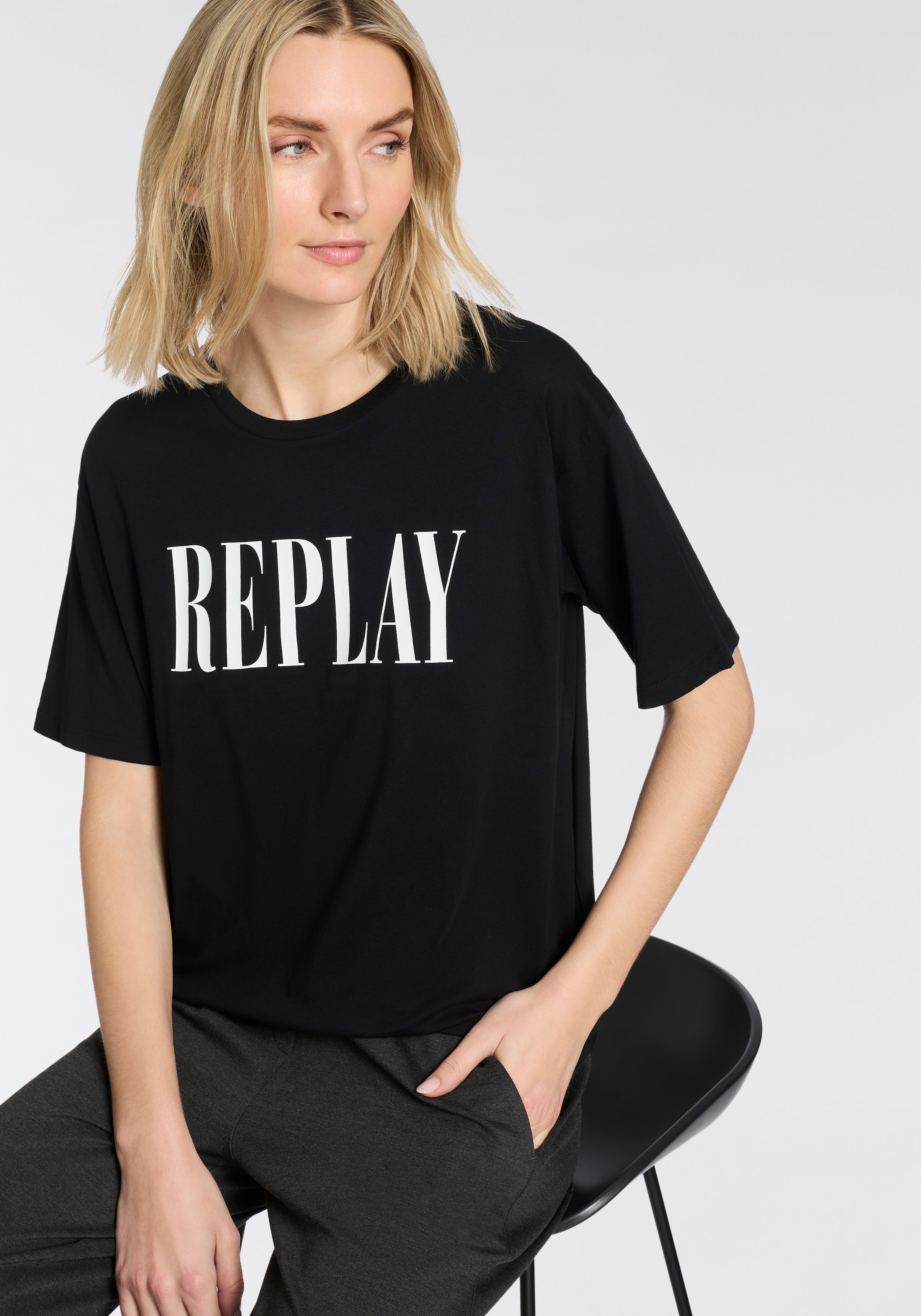 Replay T-Shirt aus Baumwolle, Rundhals