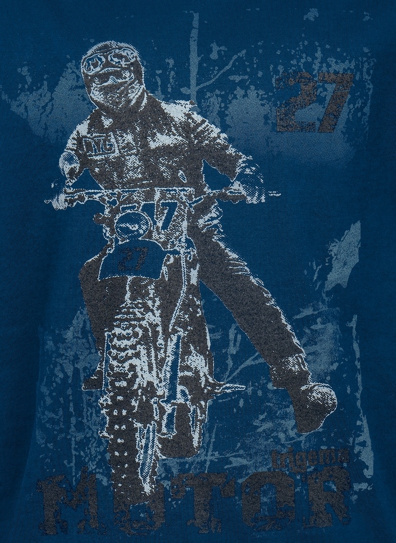 Trigema T-Shirt »TRIGEMA Jungen T-Shirt mit coolem Motorrad-Motiv« bei
