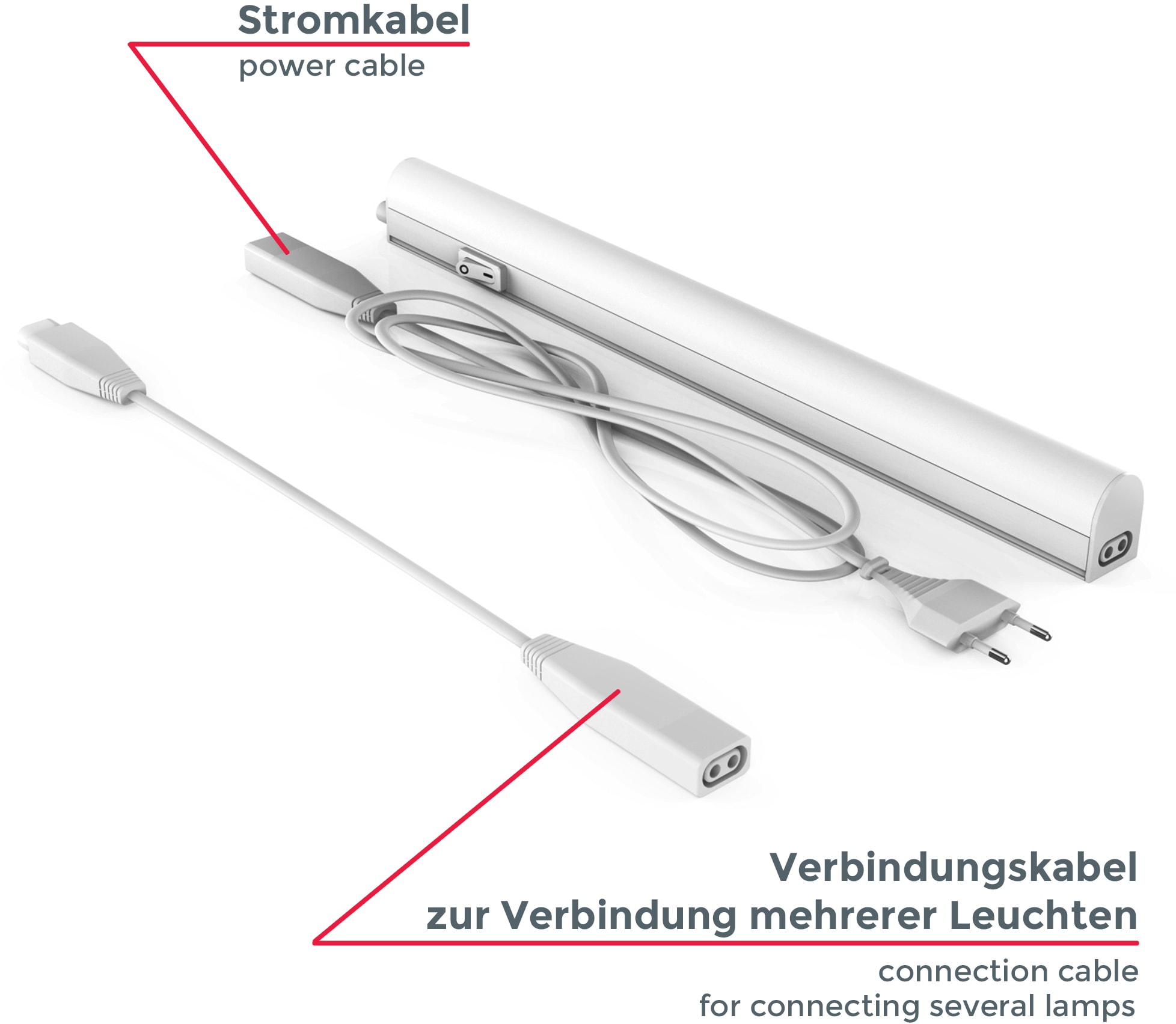 weiß Unterbauleuchte, online 400 4.000K, XXL mit Küchenlampe, 4W Stecksystem, Garantie Lichtleiste, Jahren | B.K.Licht Lumen 3 1 kaufen flammig-flammig,