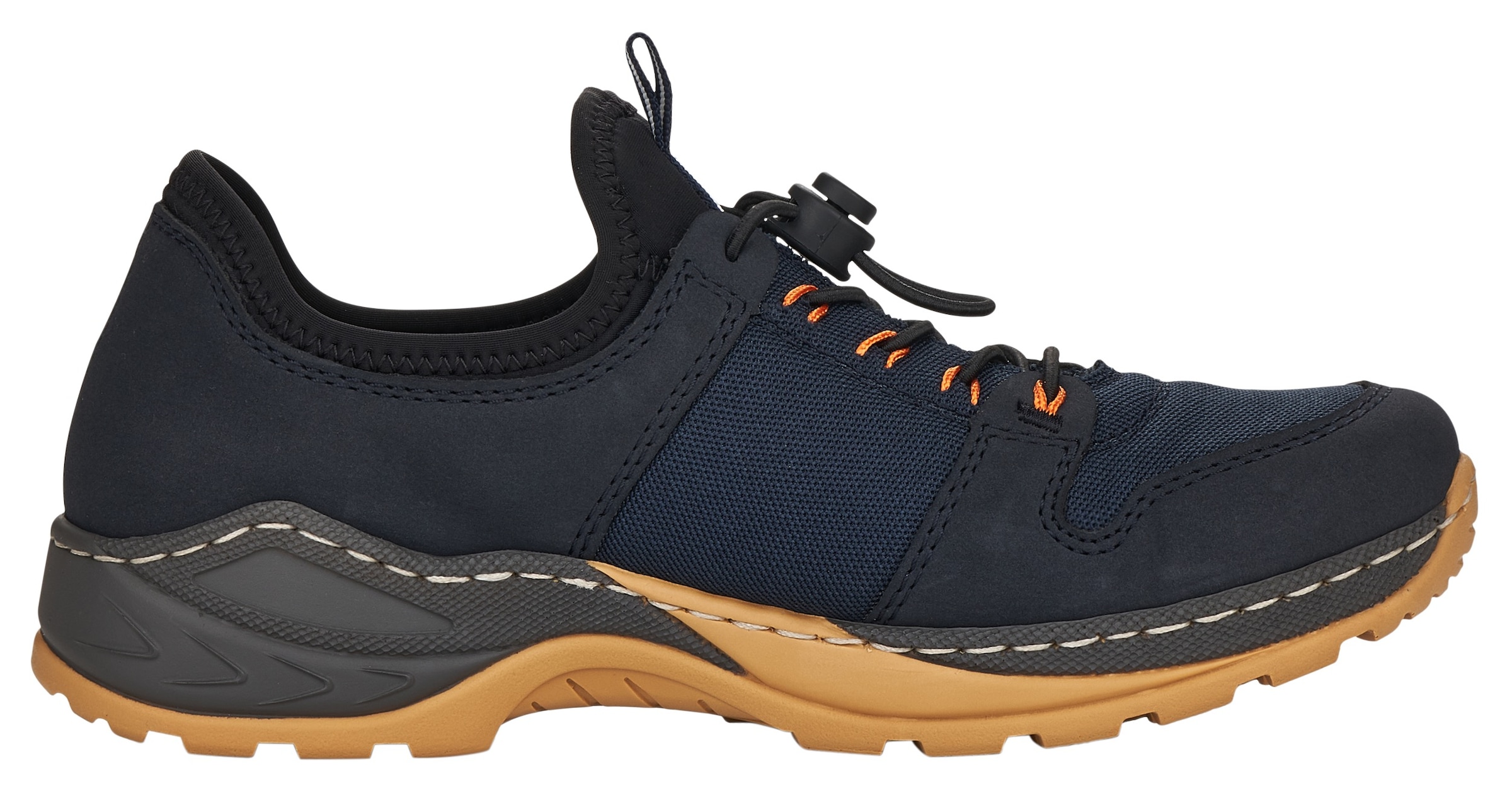 Rieker Slip-On Sneaker, Trekking Schuh, Freizeitschuh, Slipper mit aufwendiger Rahmennaht