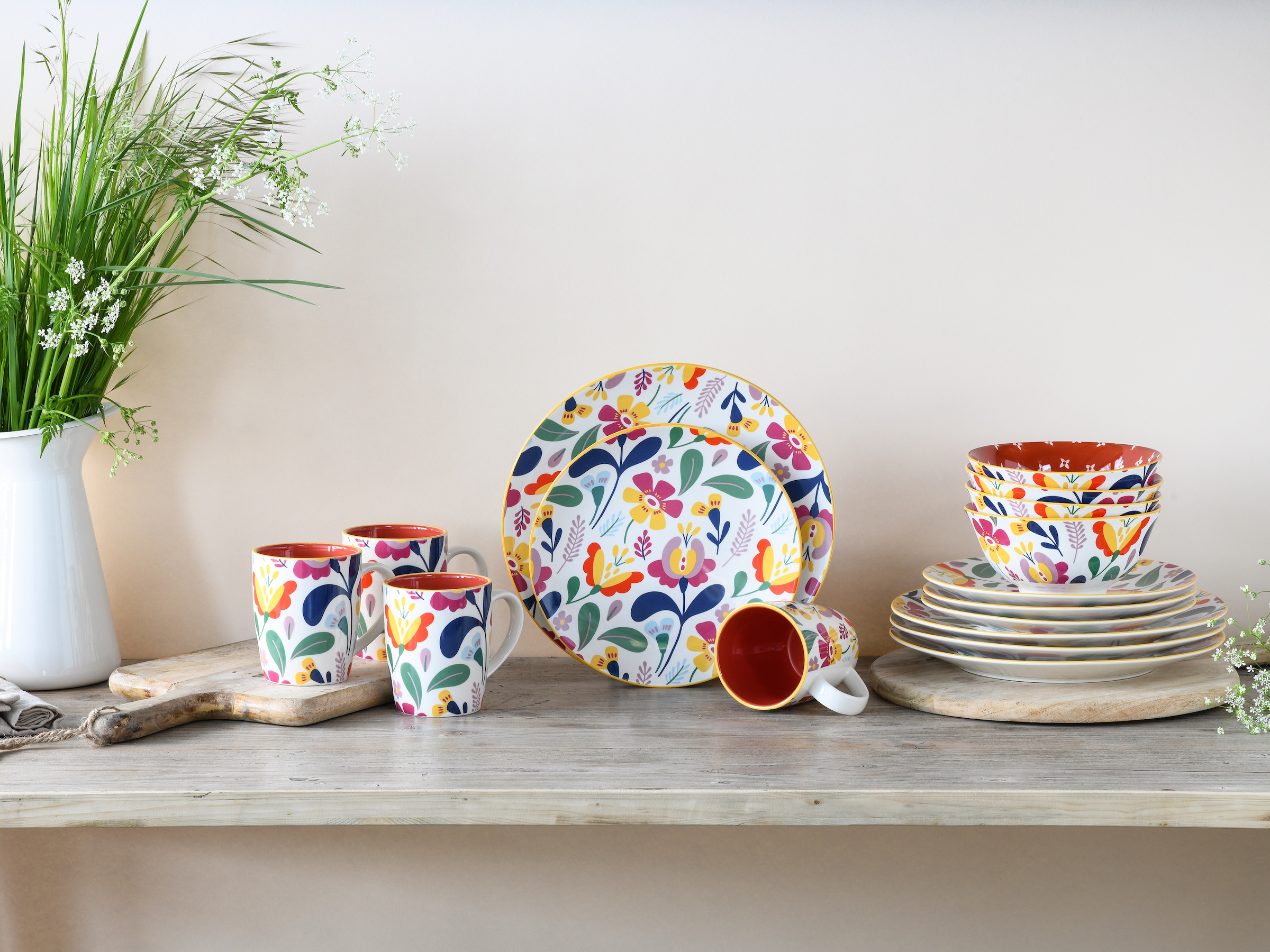 CreaTable Kombiservice »Folklore Bunt, Kombi-Service 16 tlg« Blumenmotive