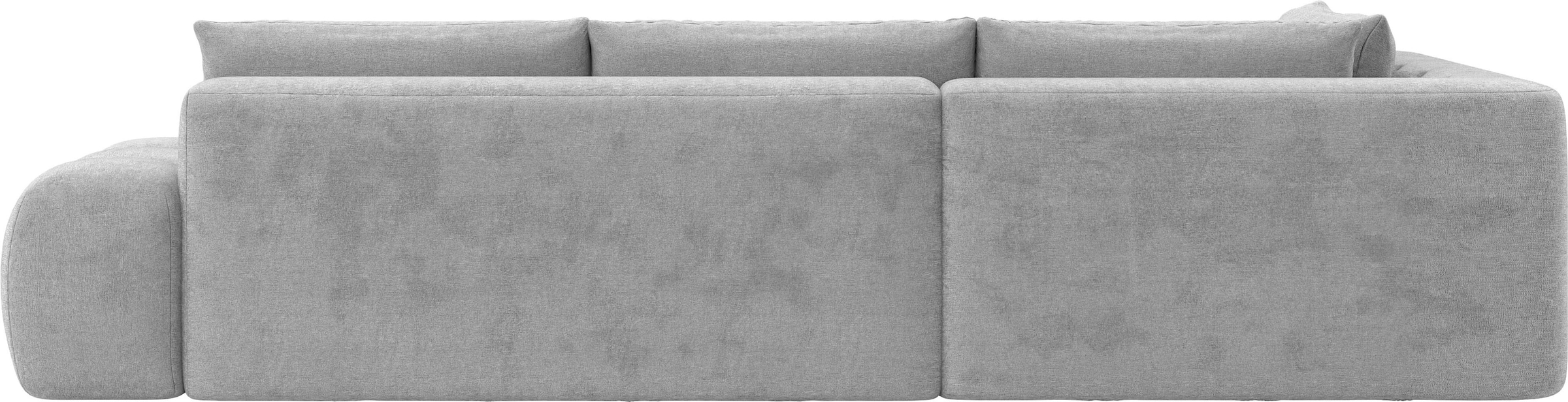 OTTO home Ecksofa »AZITA L-Form, XXL 352 cm Designsofa in Bubble-Opitk« lose Rückenkissen, traumhafte Steppung