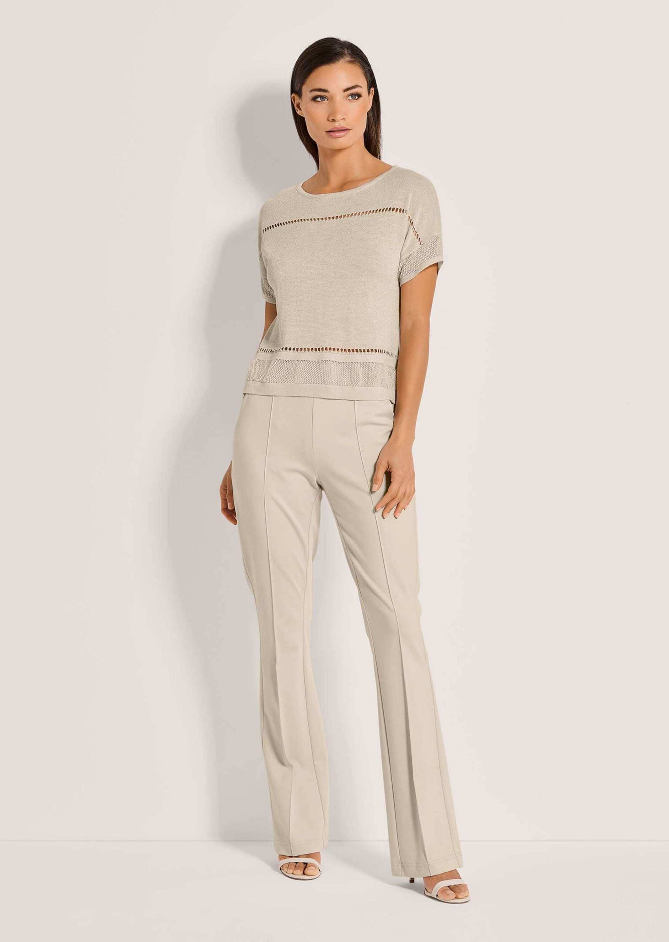 MADELEINE Longpullover »Pullover Kurzarm-Pullover mit Glanz-Effekt«