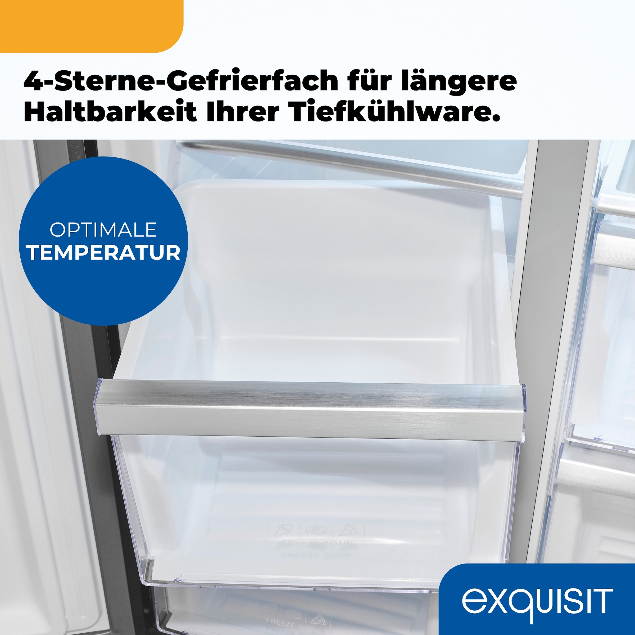 exquisit Multi Door MD430-100-WS-202E inoxlook-az »MD430-100-WS-202E inoxlook-az« 183 cm hoch 83,6 cm breit