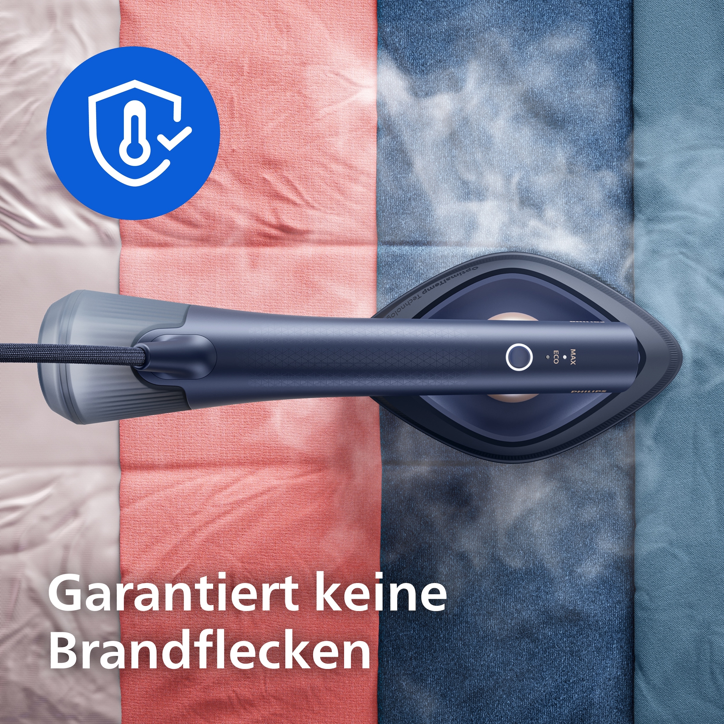 Philips Dampfbügeleisen »GC215/20 OneTurn 2-in-1 Bügeleisen & Steamer, SoftBoard & Dock inkl.« 1800 W 1800 W, SteamGlide Plus, 200ml+300ml Wasserbehälter u. 90 g Dampfstoß
