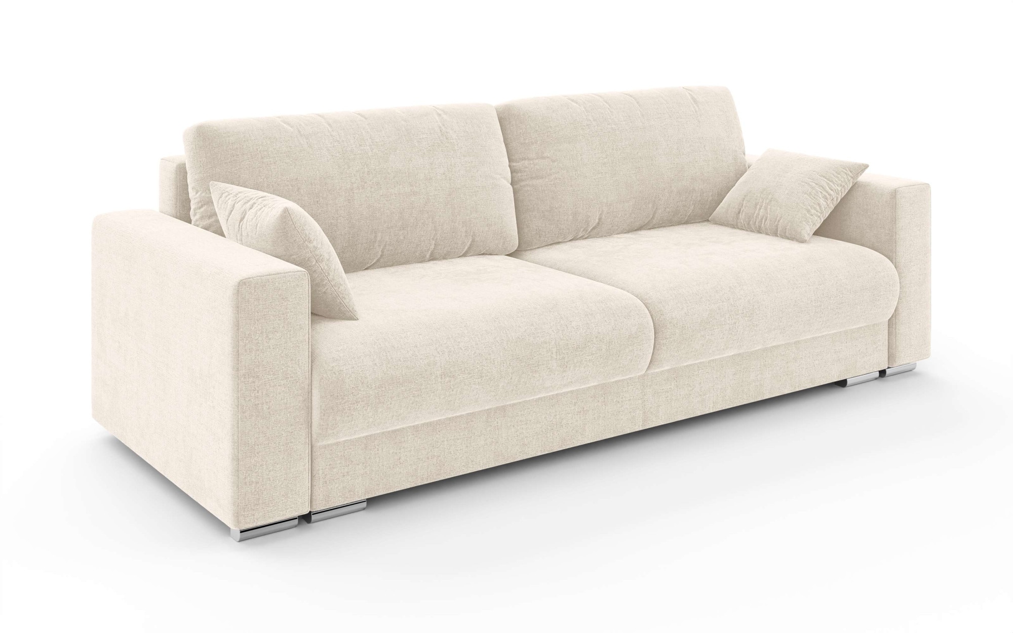 INOSIGN 3-Sitzer »Stevinson Schlafsofa mit Bettkasten, Maße B/H/T: 229/87/97 cm«, mit Wellenunterfederung, 2 Rückenkissen und 2 Zierkissen