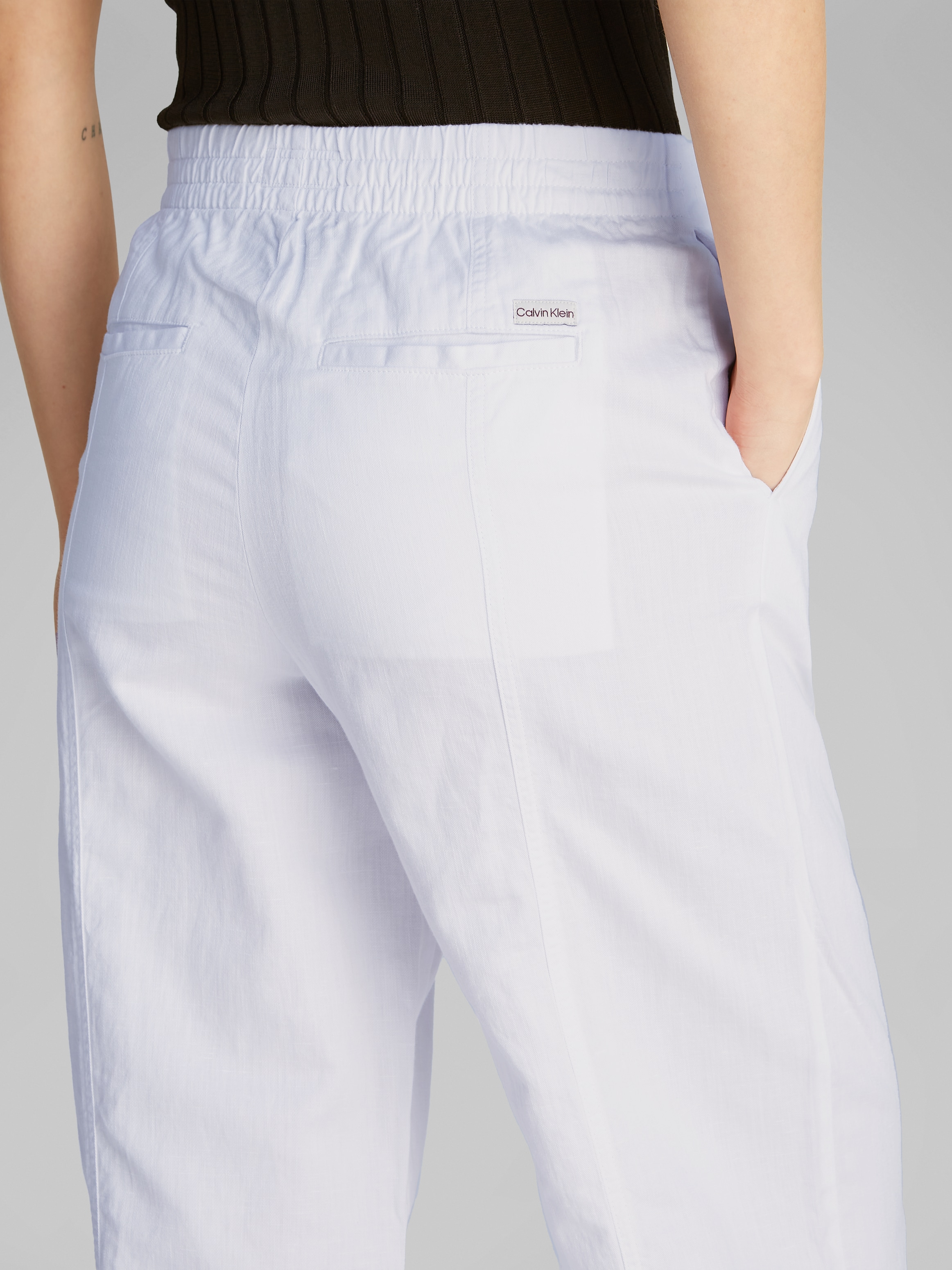 Calvin Klein Jeans Leinenhose »SOFT LINEN PANT«, mit Logo-Label