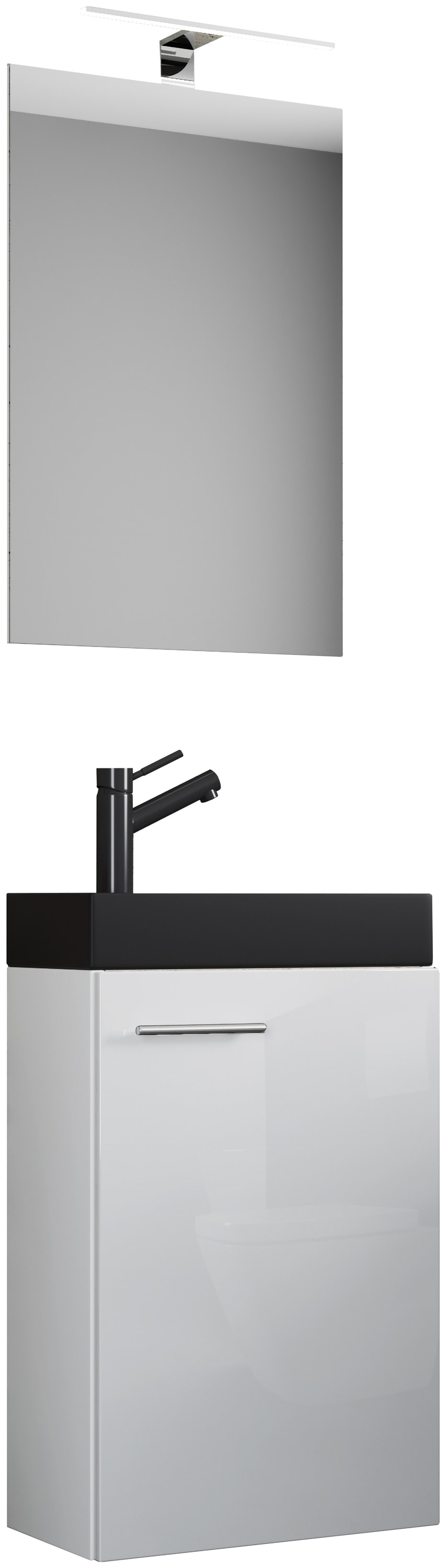 VCM Waschtisch "3tlg Waschtisch Slito SP Toilette schmal Schwarz" 3 Stk. tlg.