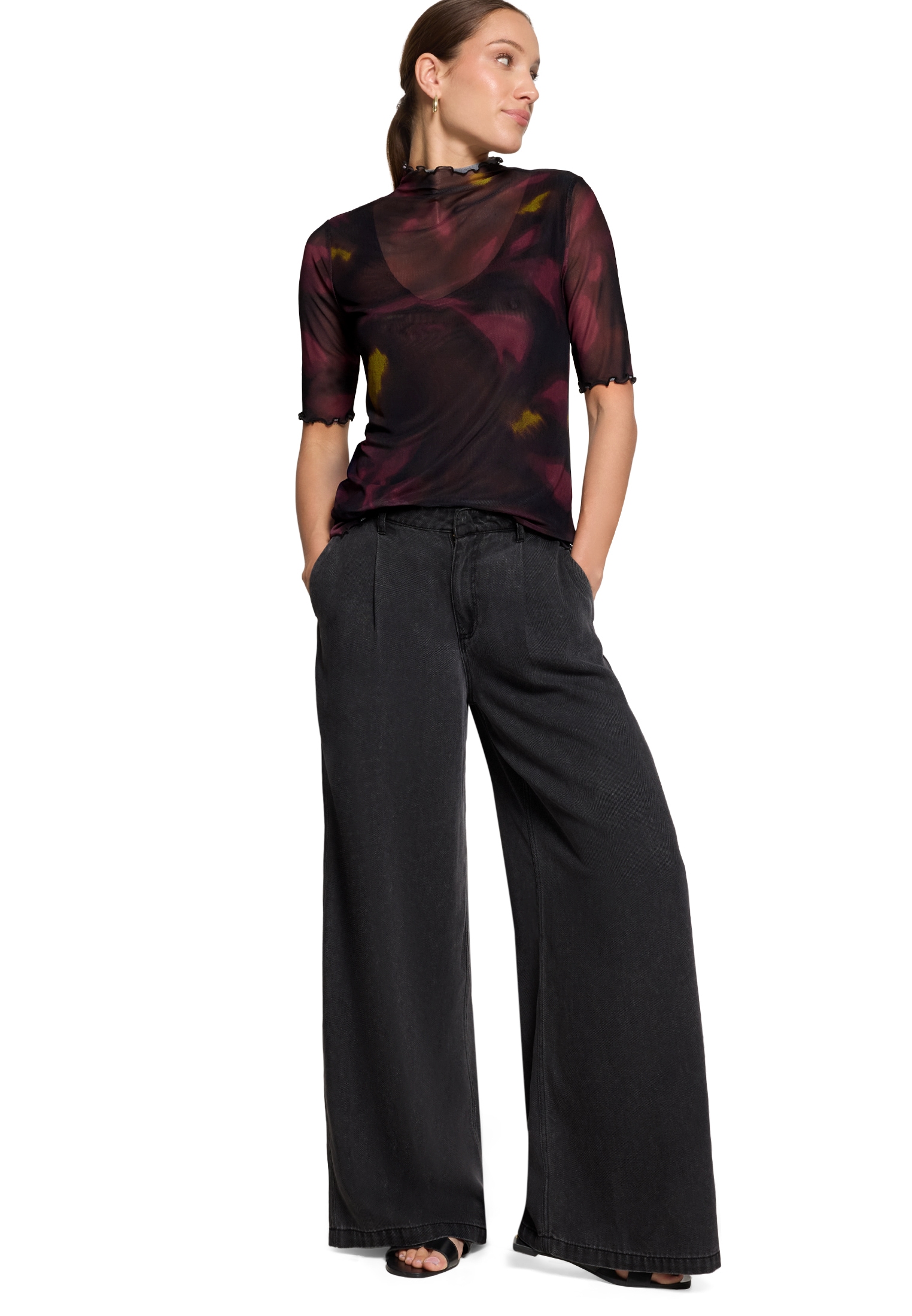Zero Stoffhose »Stoffhose mit weitem Bein«