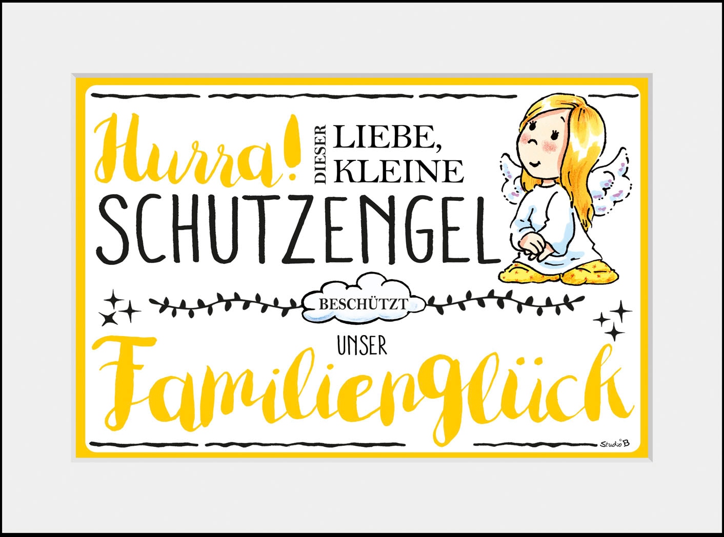 queence Bild »Familie«, Engel-Himmel-Stern-Sterne-Schriftzug-Sprüche &...