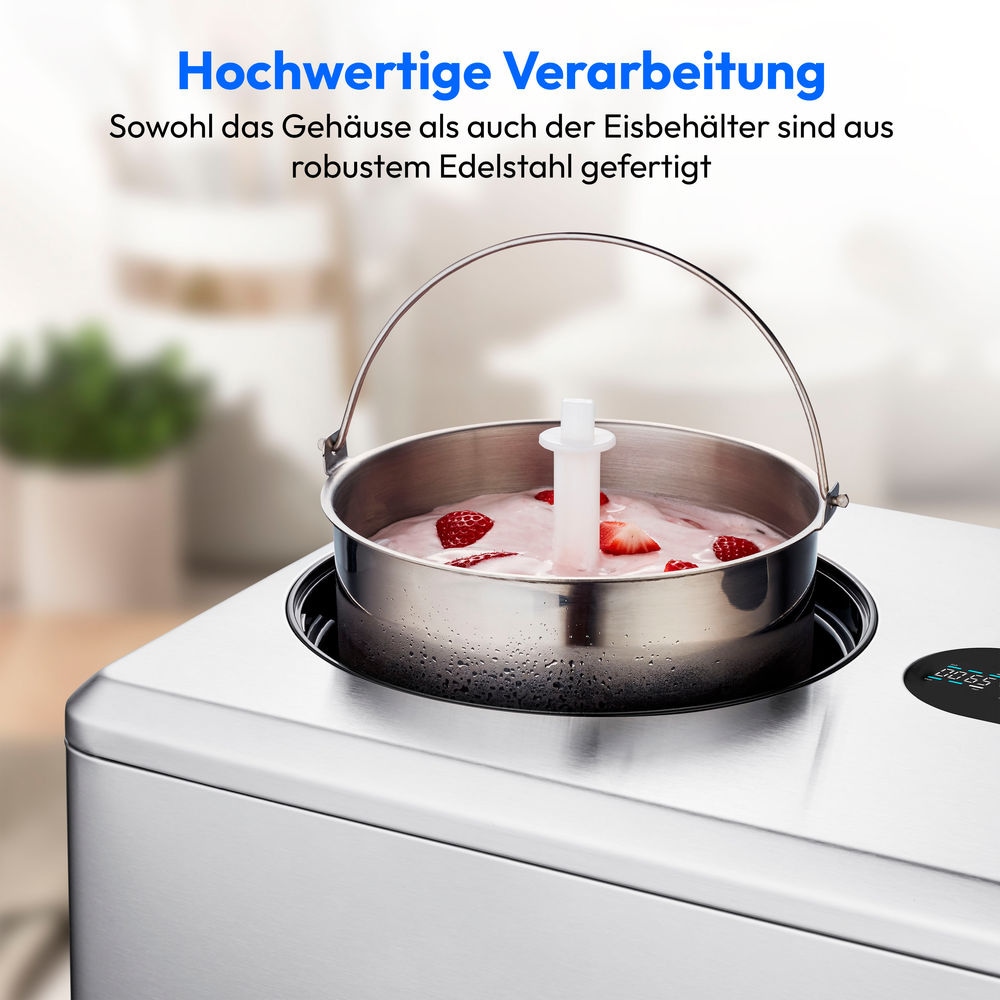 Medion® Eismaschine »MD 12170, Rezeptfunktion über die App«, 220 W, 2 Liter, herausnehmbarer Edelstahl-Eisbehälter