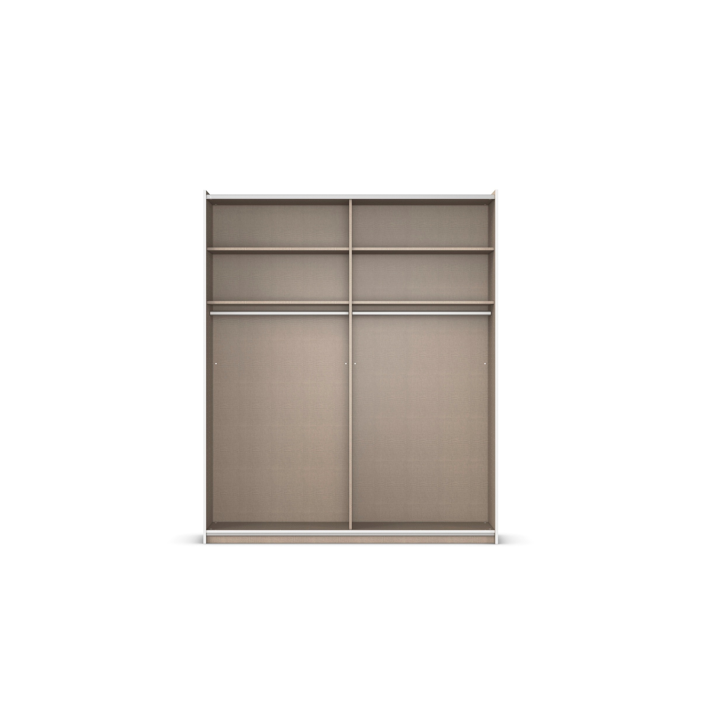 rauch Schwebetürenschrank »Kleiderschrank Schrank Garderobe Schlafzimmerschrank OXFORD«, (in 3 verschiedenen Ausstattungen BASIC/CLASSIC/PREMIUM), mit Griffleisten aus Metall, auch für kleinere Räume MADE IN GERMANY