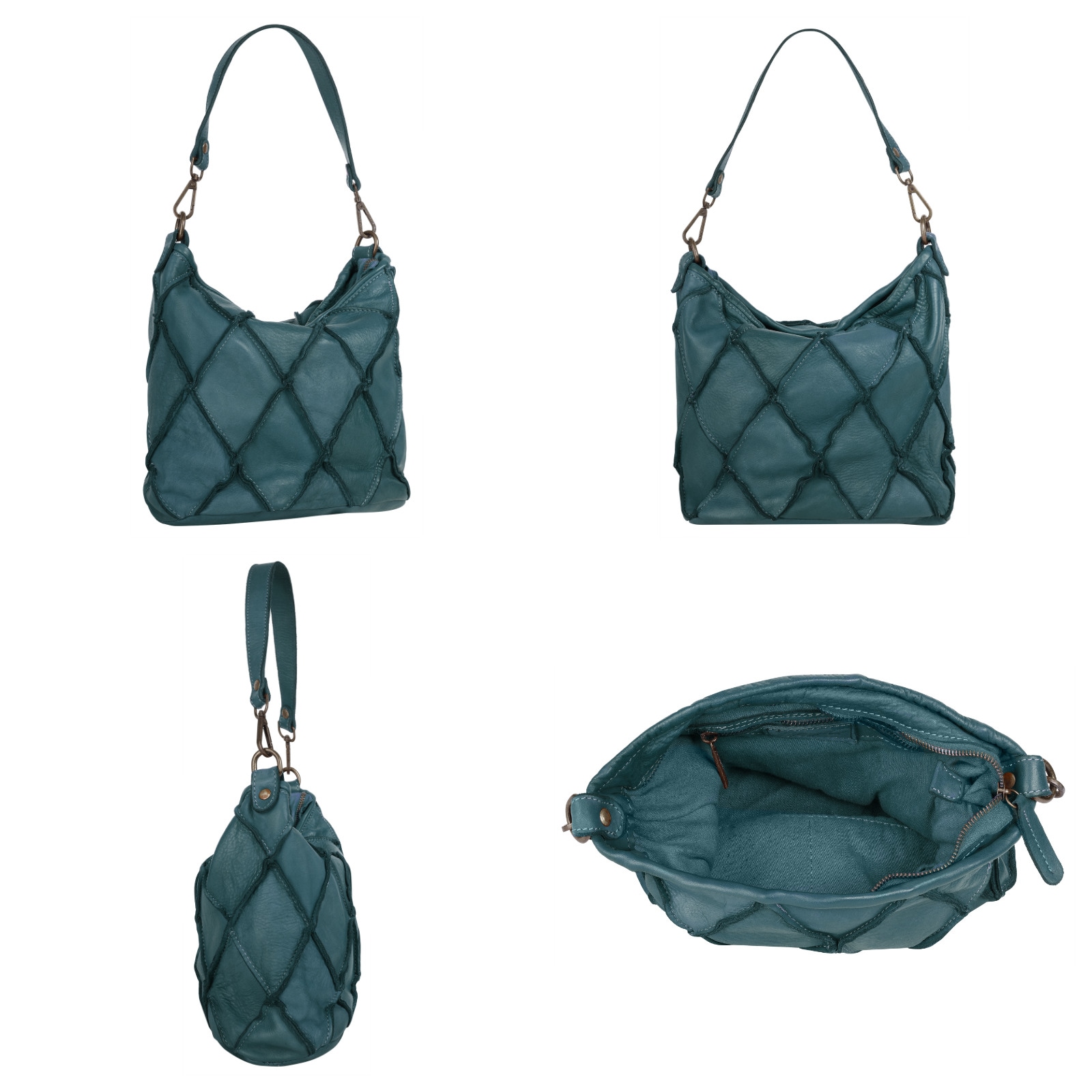 Samantha Look Henkeltasche echt Leder, Made in Italy