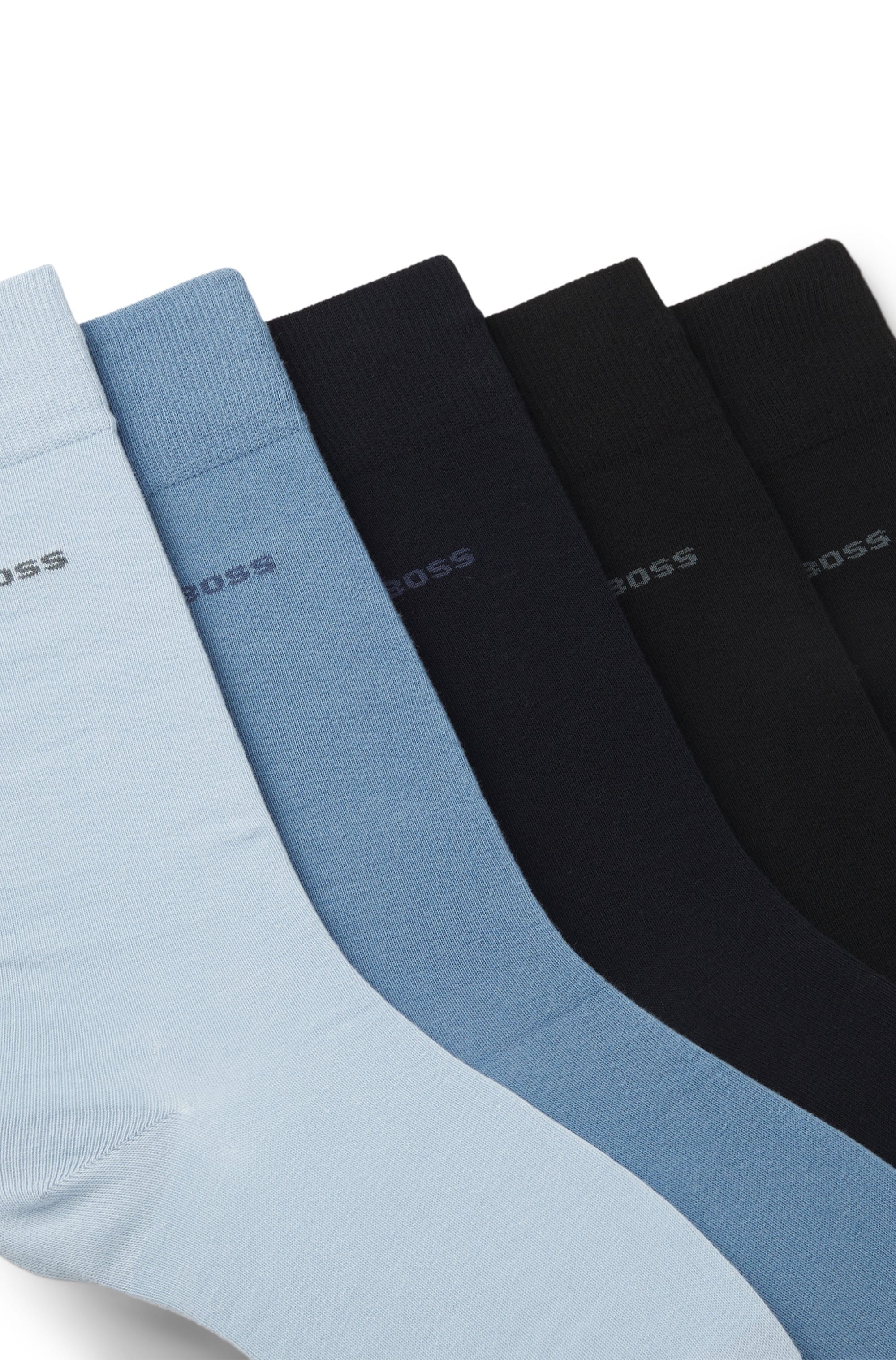 BOSS Basicsocken aus Baumwoll-Mix im Fünferpack