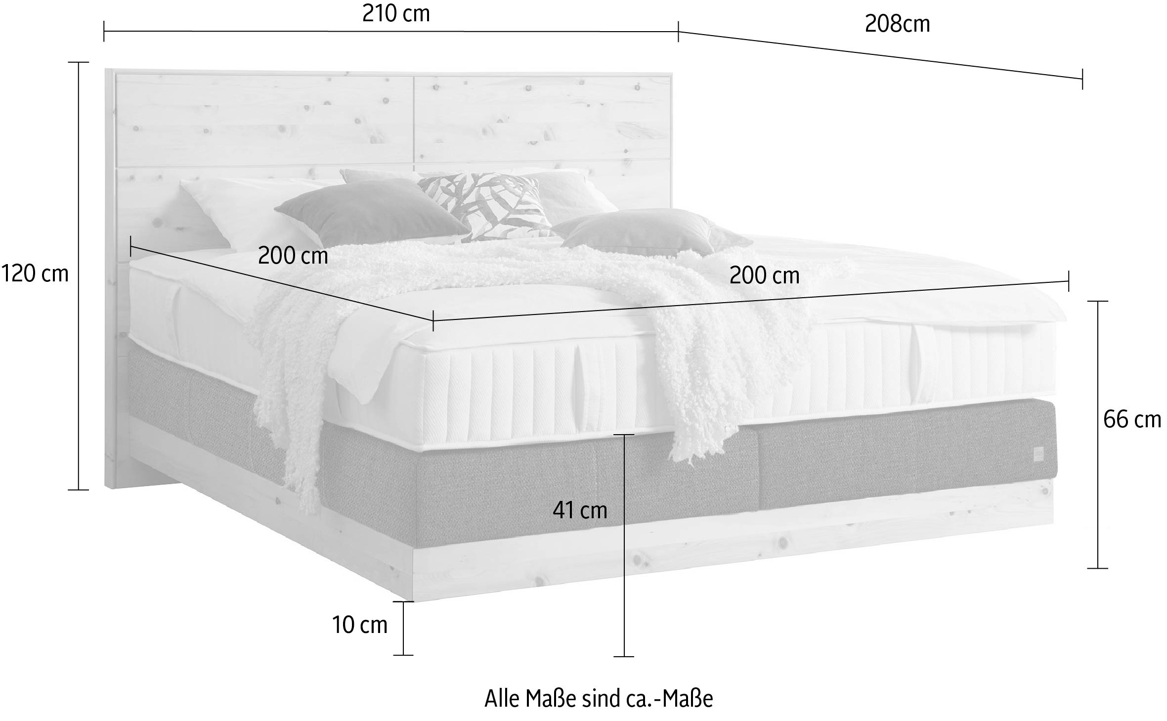 alina Boxspringbett »Chalet«, Grand Comfort TF 1000 PM, Zirbenholz natur geölt