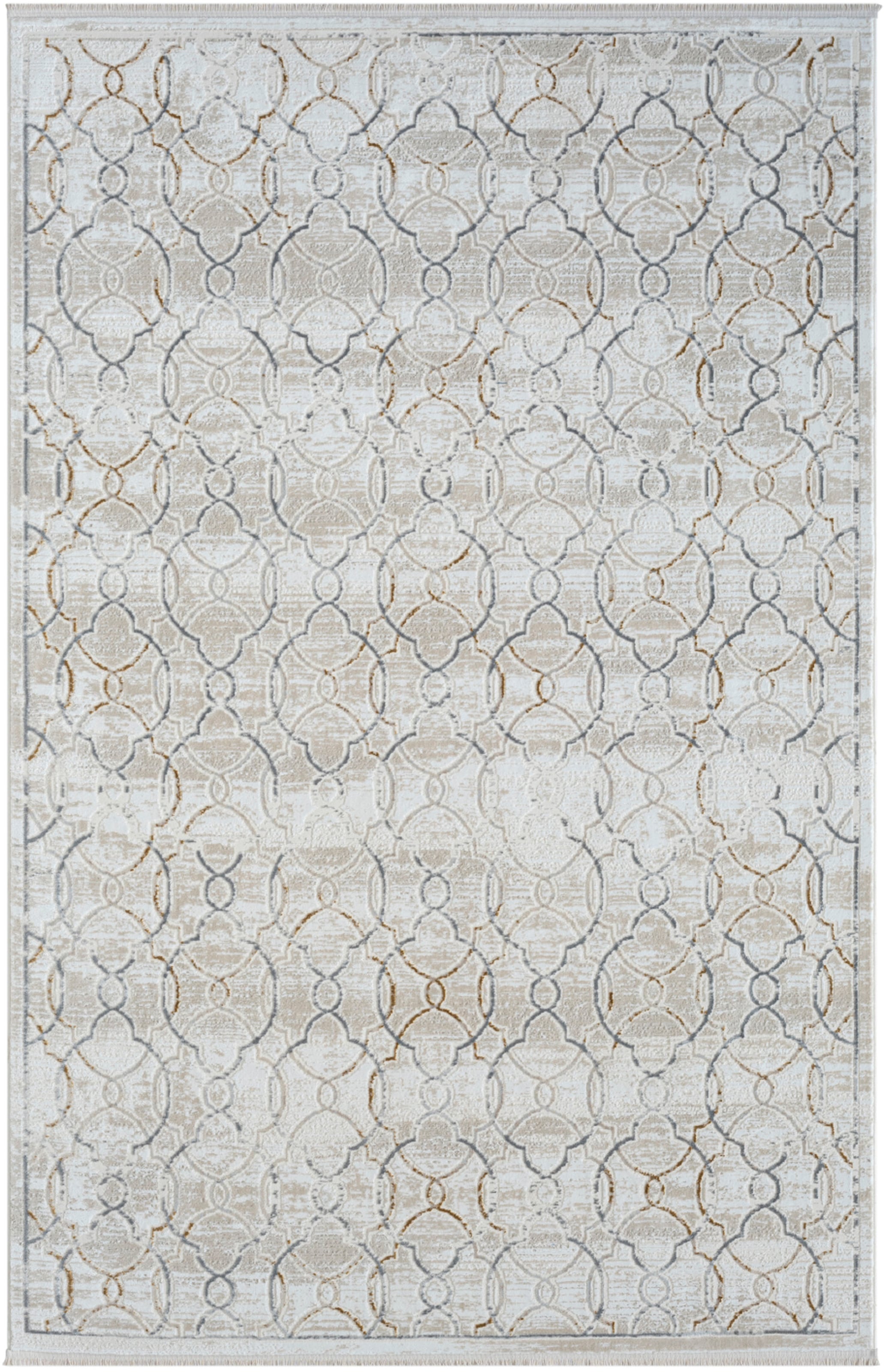 Myflair Möbel & Accessoires Teppich »My Floor, LAGERRÄUMUNG!«, rechteckig, 10 mm Höhe, Kurzflor, Retro-Style, mit Fransen, besonders weich durch Microfaser