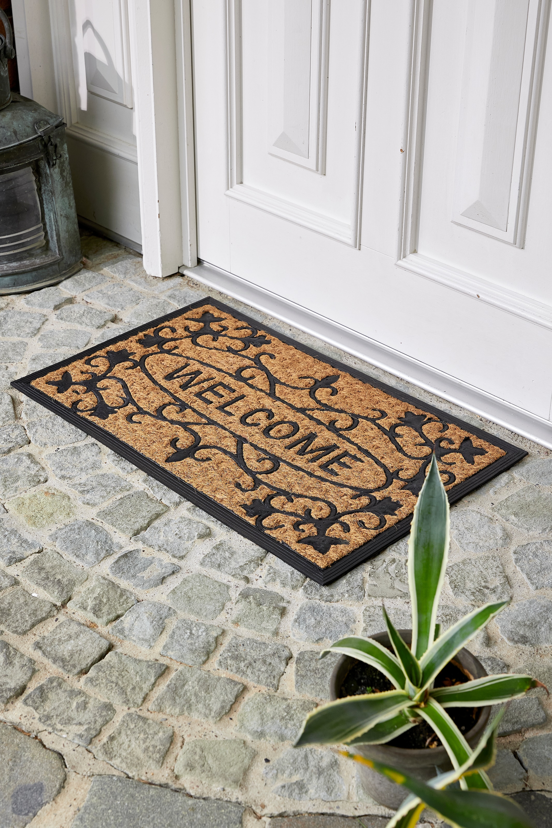 ASTRA Fußmatte »Coco Deluxe Light ,  Welcome« rechteckig 8 mm Höhe Türmatte, Kokos, rutschfest, schmutzabweisend, In und Outdoor