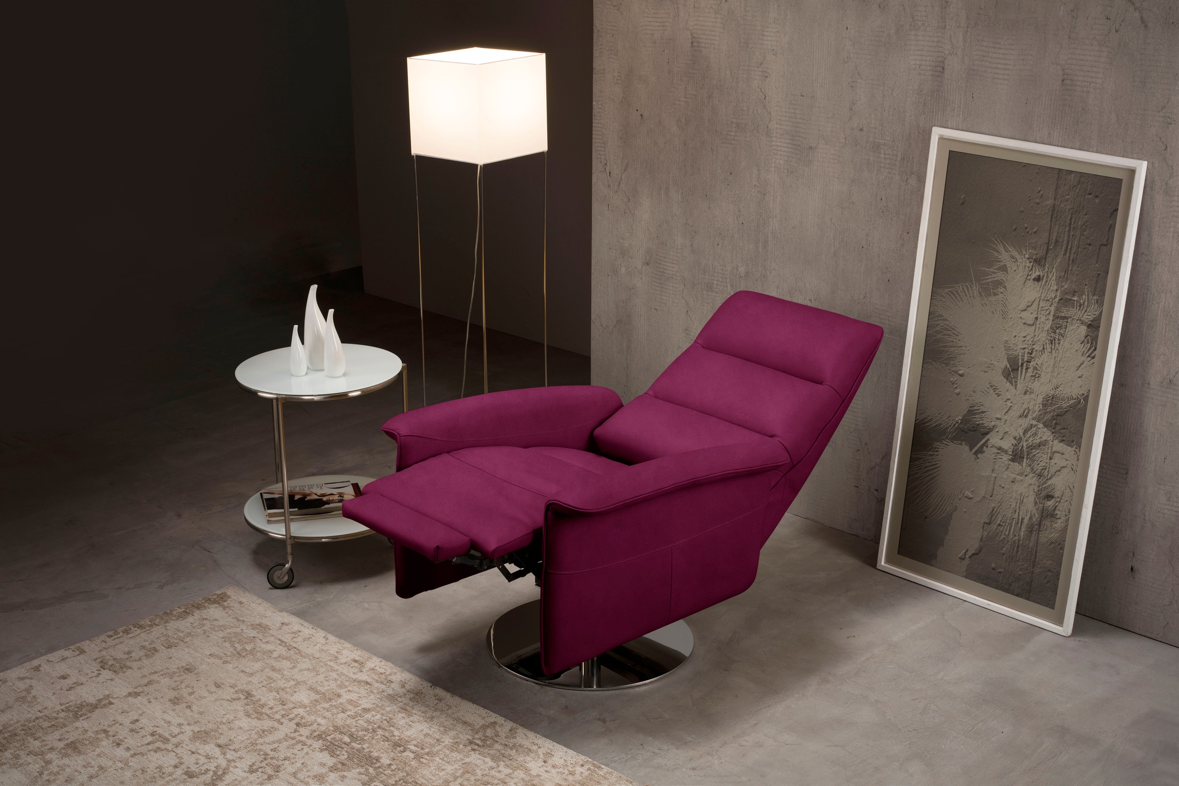 Egoitaliano Sessel »Kelly Designsessel«, drehbar, manuelle Relaxfunktion mit Push-Back-Mechanismus