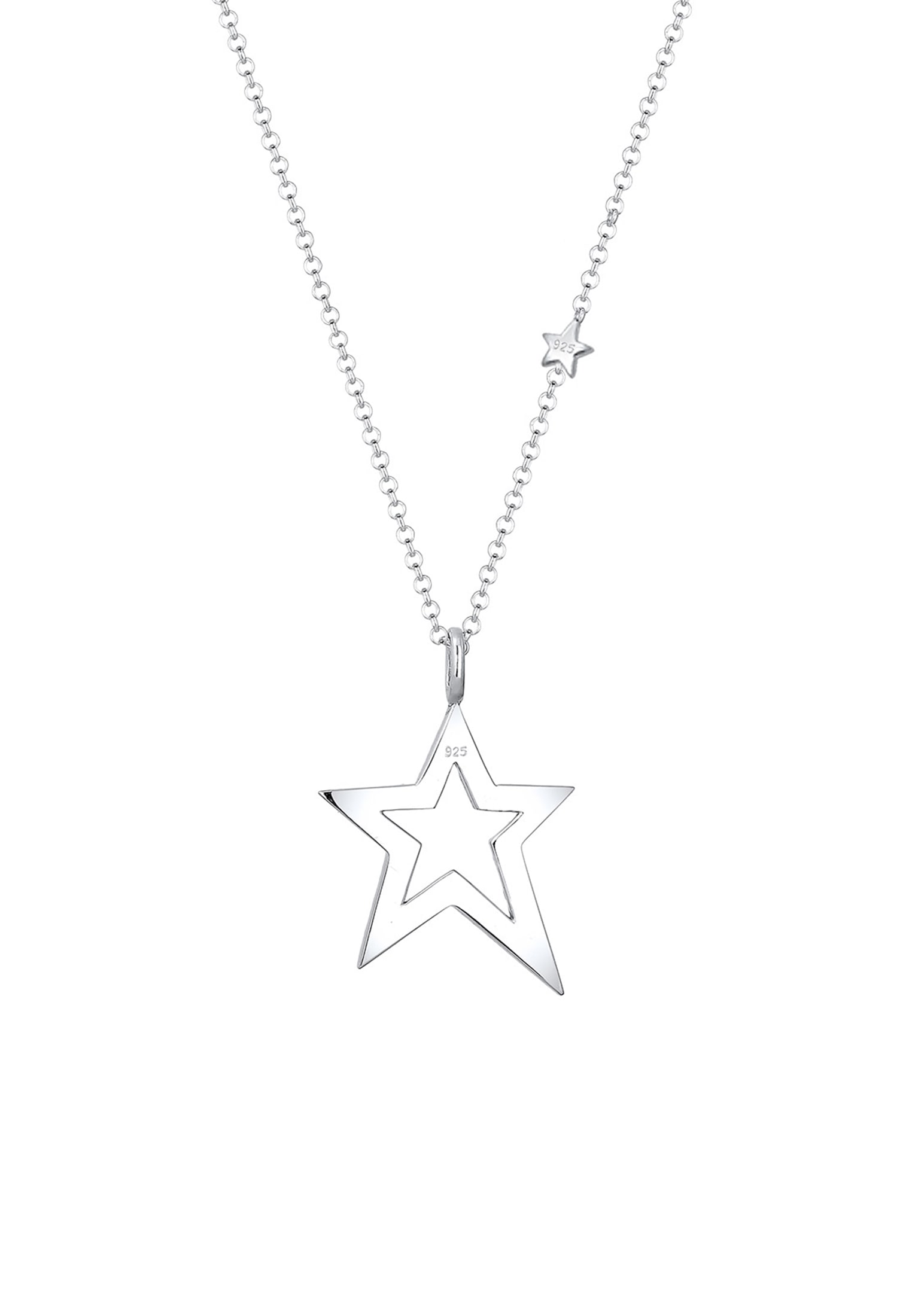Elli Silberkette »Halskette Stern Astro Kristalle Weiß 925 Sterling Silber«