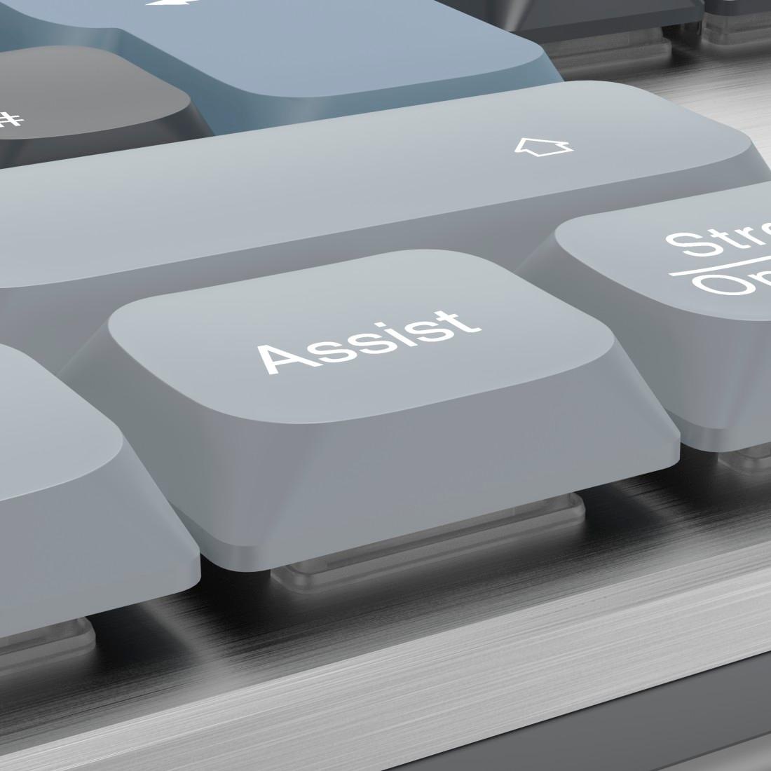 Hama Tastatur »Mechanische Tastatur (kabellos, Multi Device, 2x Bluetooth, 1x Funk)« (Funktionstasten | ausklappbare Füße)
