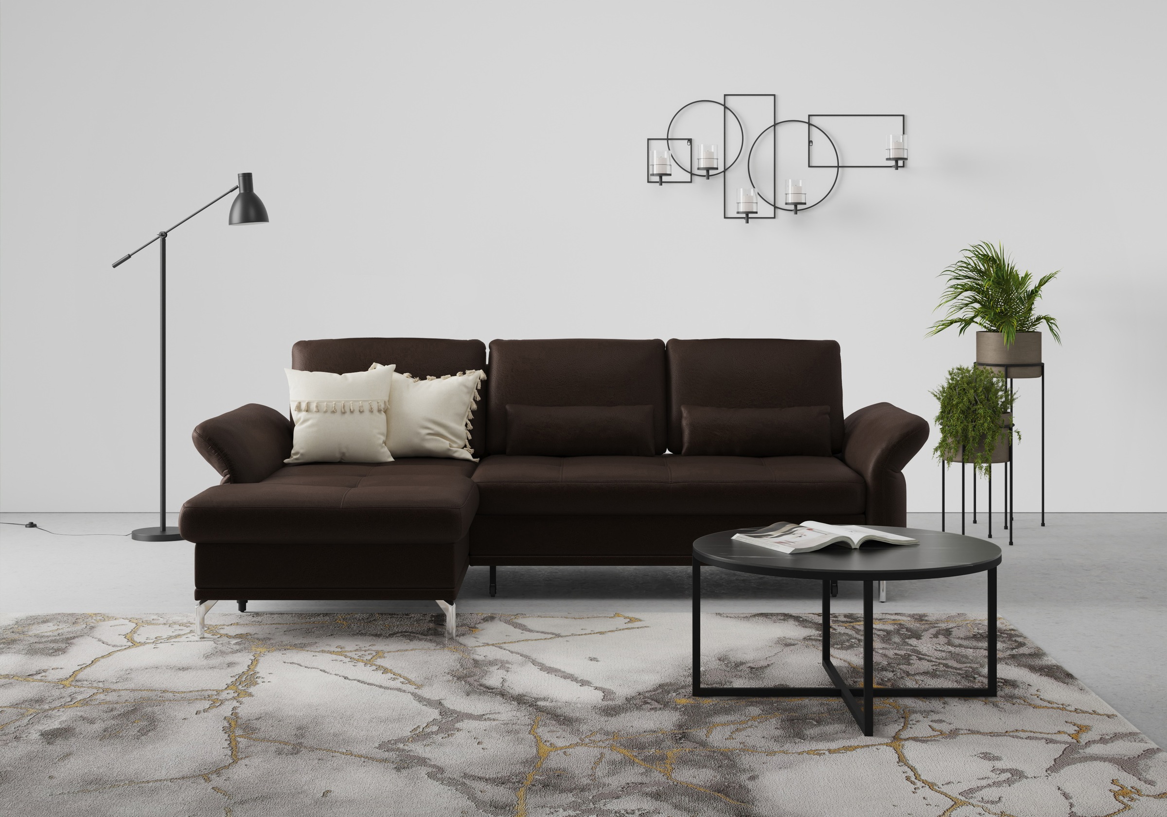 INOSIGN Ecksofa »Palm Beach L-Form«, Federkern, mit Sitztiefenverstellung, wahlweise mit Bettfunktion