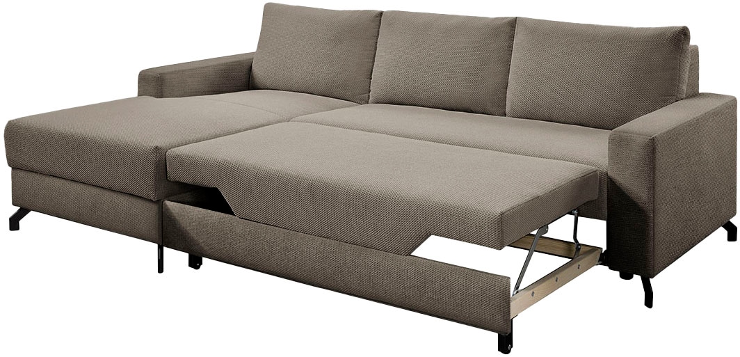 exxpo - sofa fashion Ecksofa »Quattro L-Form, B/T: 247/162 cm«, wahlweise mit Bettfunktion, Bettkasten