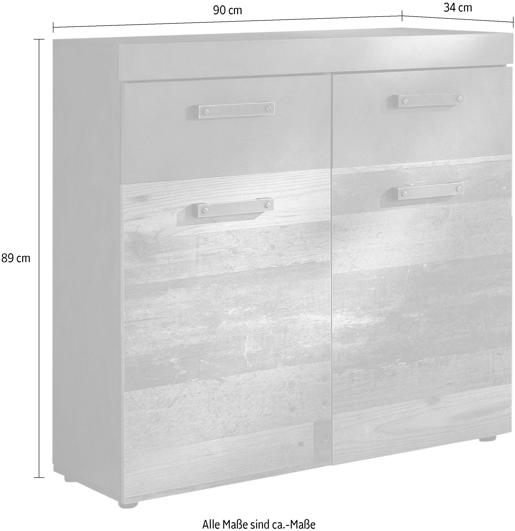 INOSIGN Schuhschrank »Ilana«, Schuhschrank für 16 Paar Schuhe - (B/T/H) 90/34/89 cm