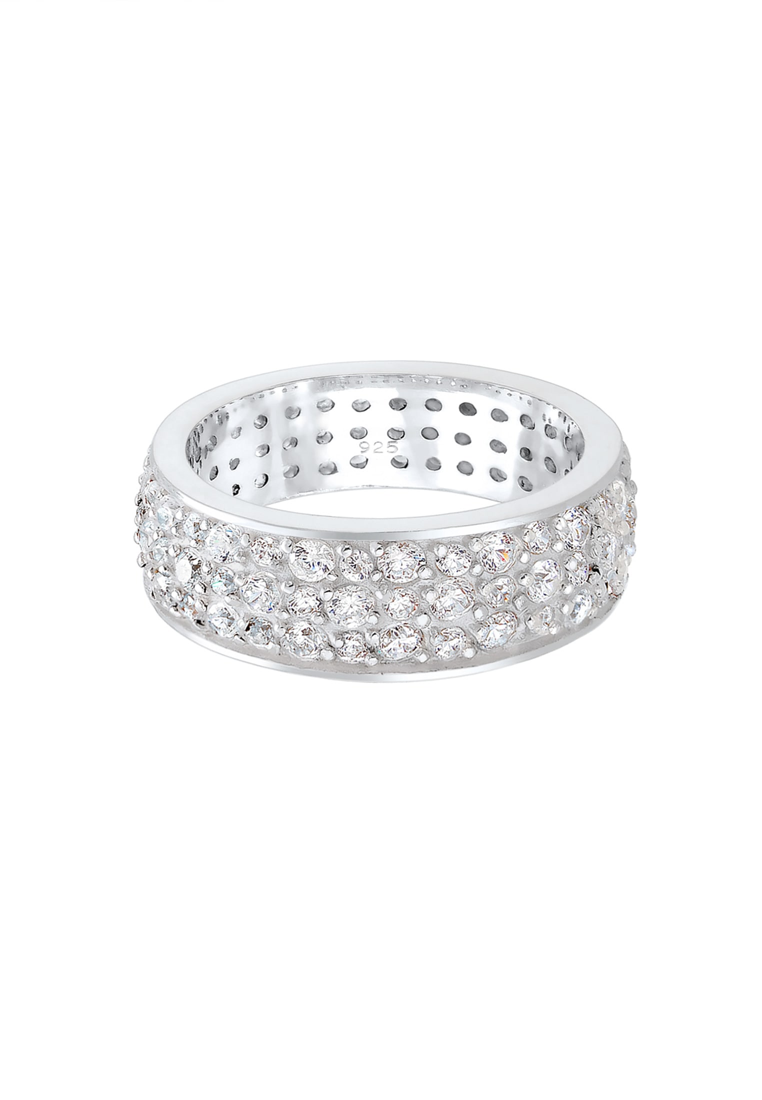 Elli Premium Fingerring »Ring Microsetting Zirkonia Weiß 925 Sterling Silber«