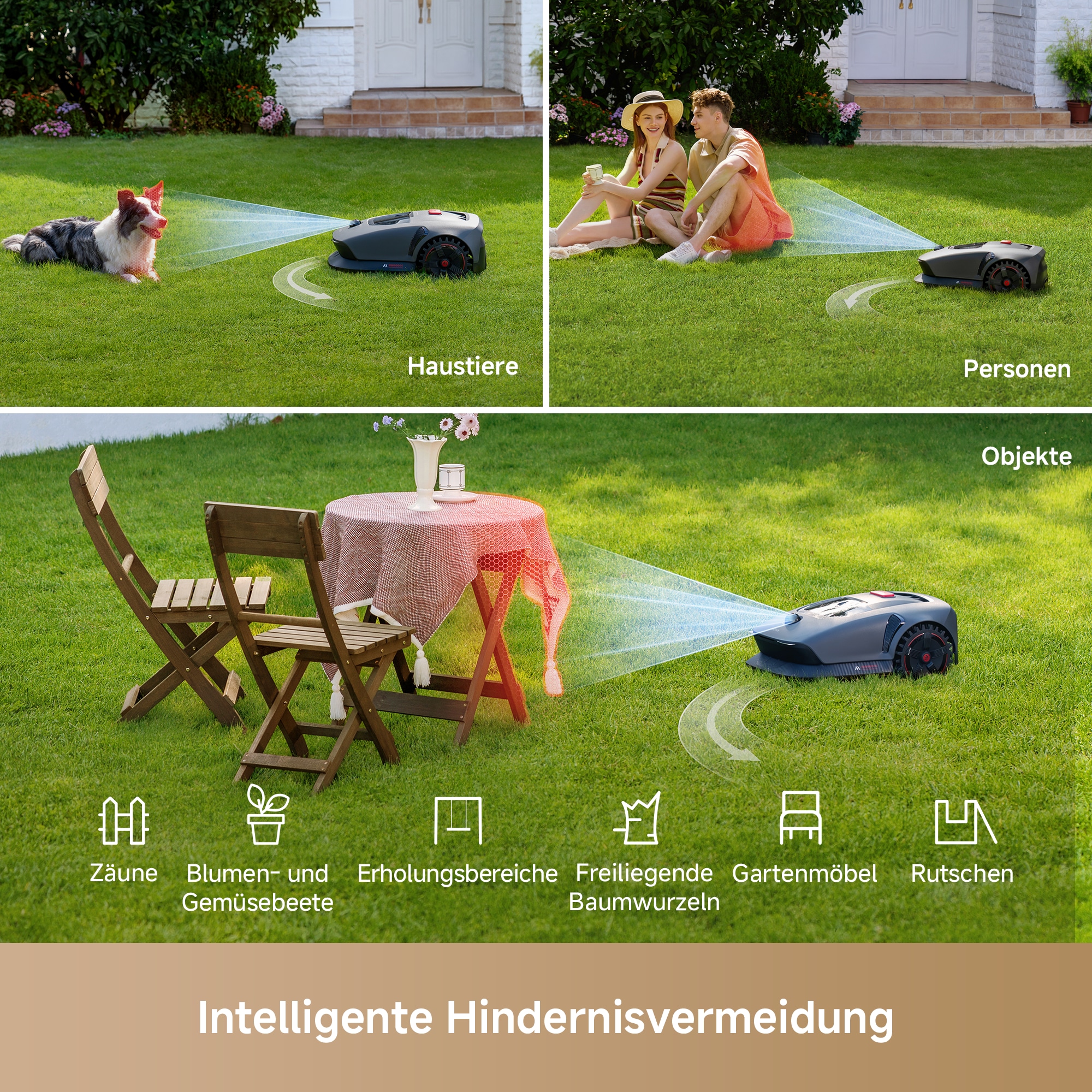 Mova Rasenmähroboter »»Mova 1000««, (mit Ladestation und umfangreichem Zubehör), 1000m², Offroad-Reifen, Schnitthöhe (2–6 cm)