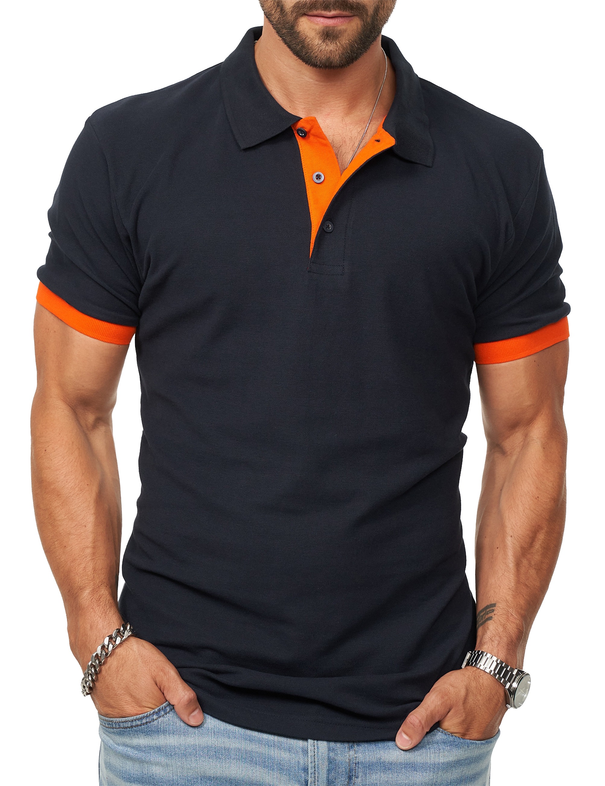 Daily Cotton Poloshirt »Daily Cotton Poloshirt in Kurzarm als Freizeit Polo T-Shirt - Polo-Hemd für Herren« Männer Polohemd im Regular-Fit in Piqué-Qualität