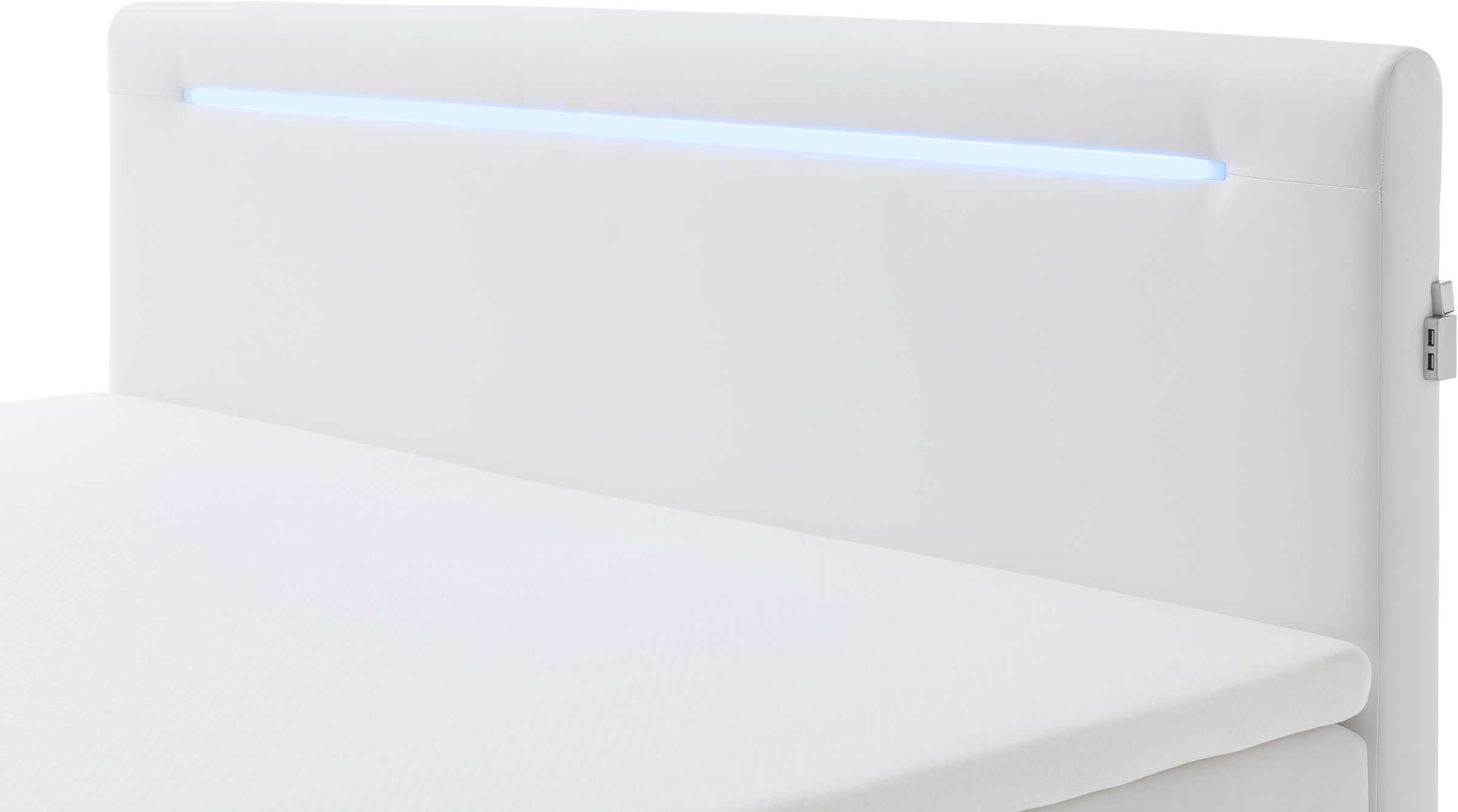 meise.möbel Boxspringbett »Las Vegas«, Füße und Kopfteil mit LED-Beleuchtung, mit Bettkasten und Topper